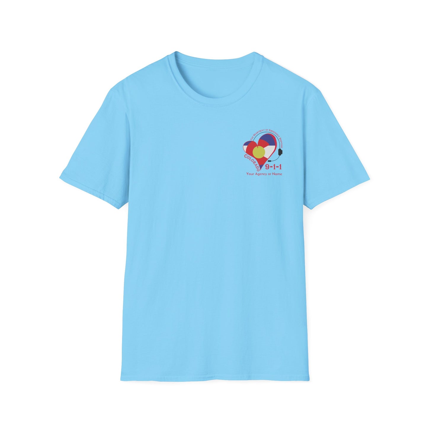 Colorado 911 Heartbeat (Pocket Personalized) Unisex Softstyle T-Shirt