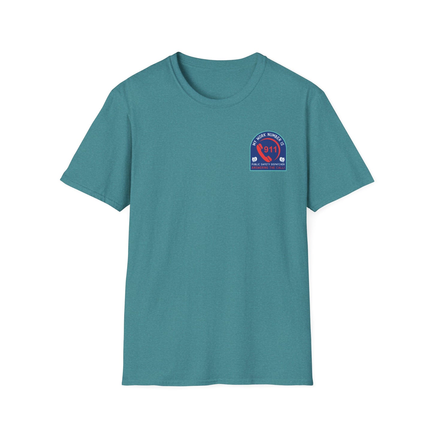 My Work Number is 911 (Pocket) Unisex Softstyle T-Shirt