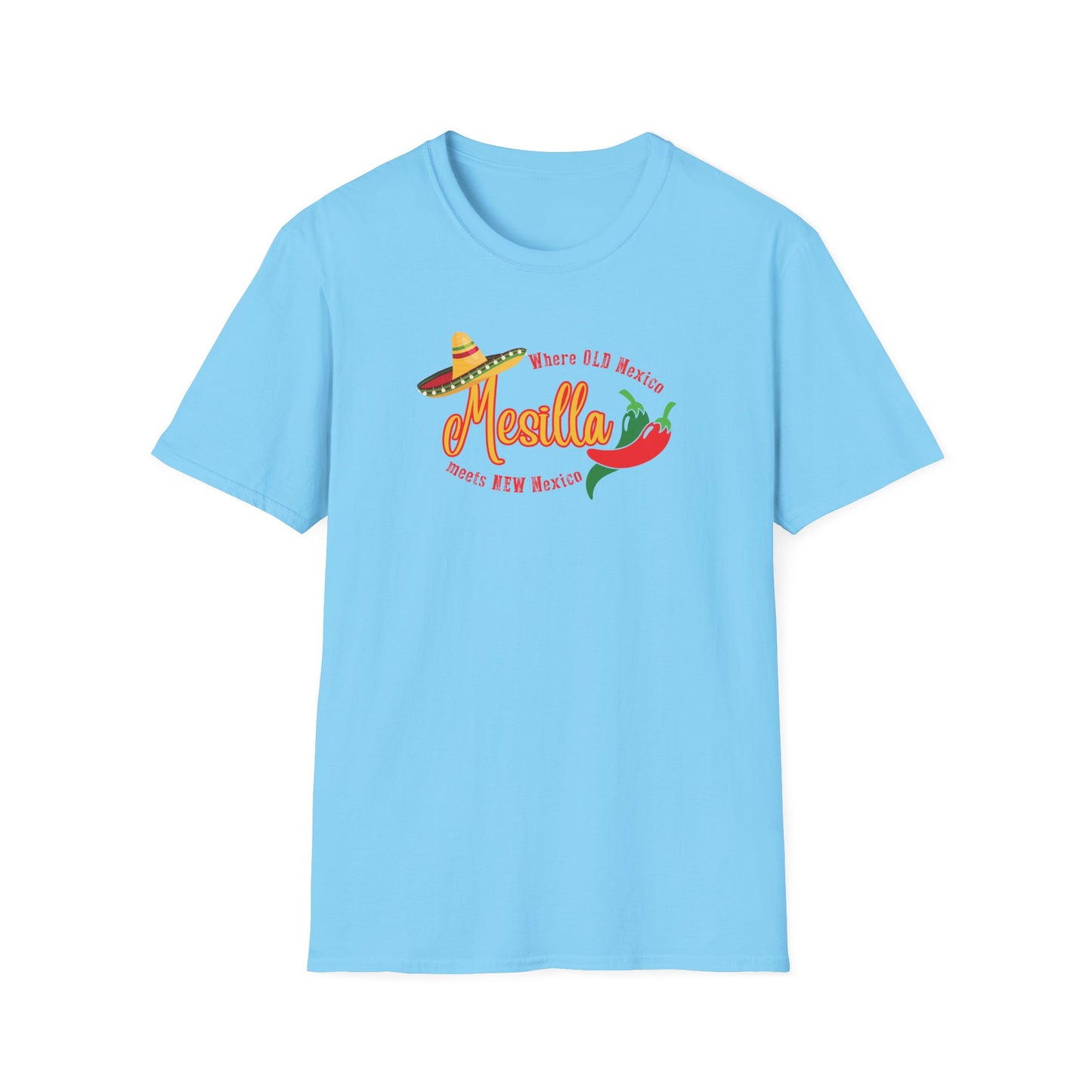 Where Old Mexico Meets New Mexico Unisex Softstyle T-Shirt
