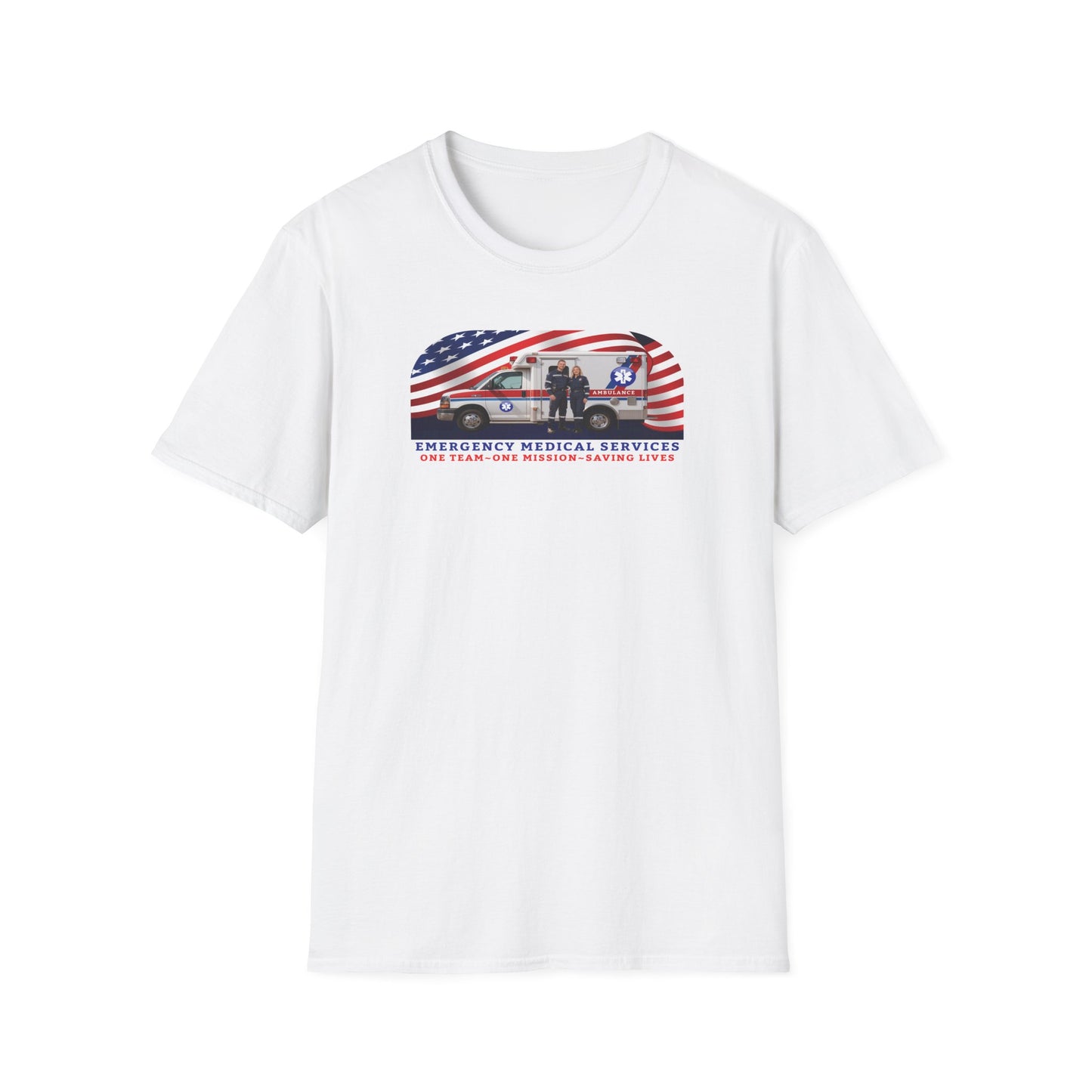 EMS: One Team One Mission Unisex Softstyle T-Shirt
