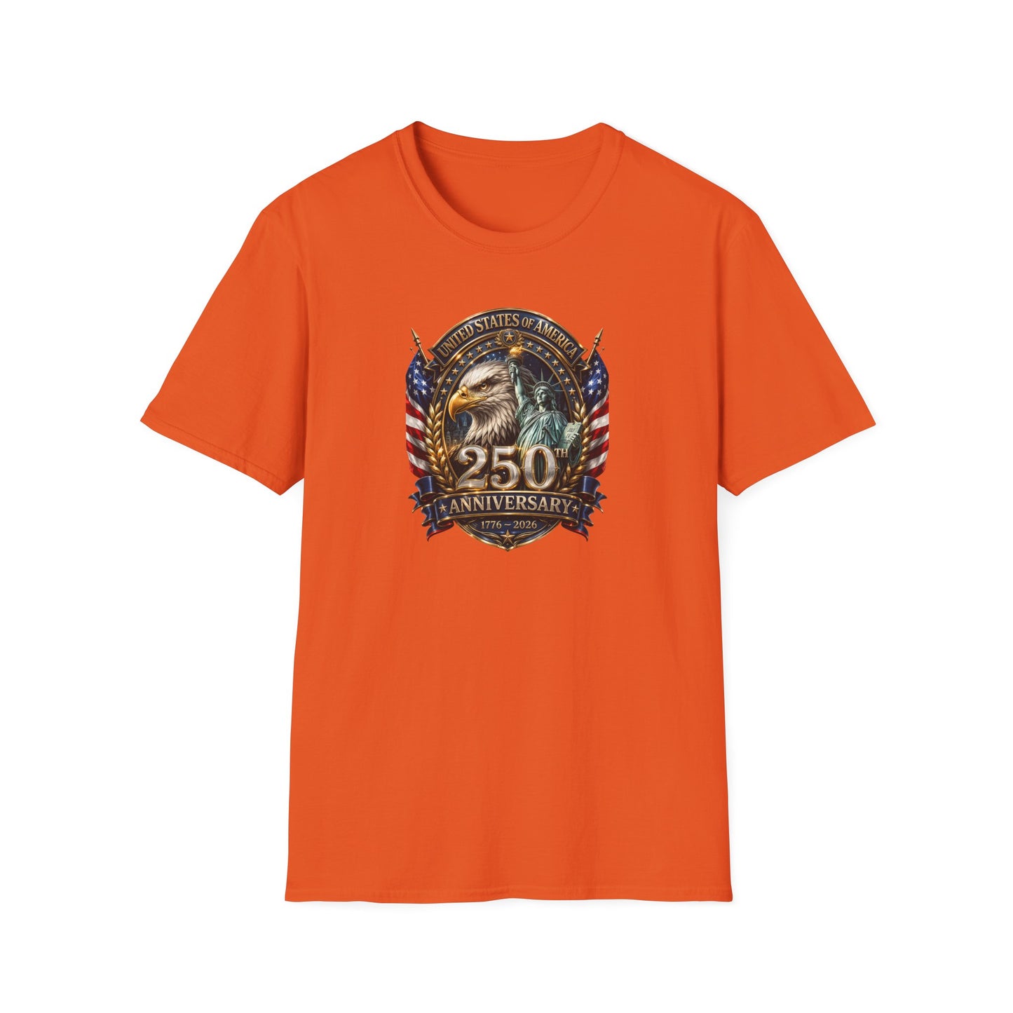 America 250: Eagle and Liberty Oval Shield Unisex Softstyle T-Shirt