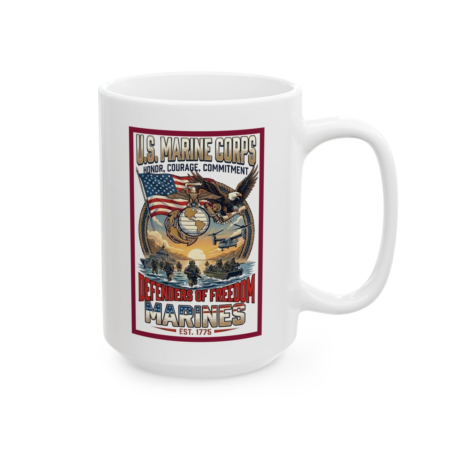 U.S. Marine Corps Honor, Courage, Commitment Ceramic Mug (11oz, 15oz)