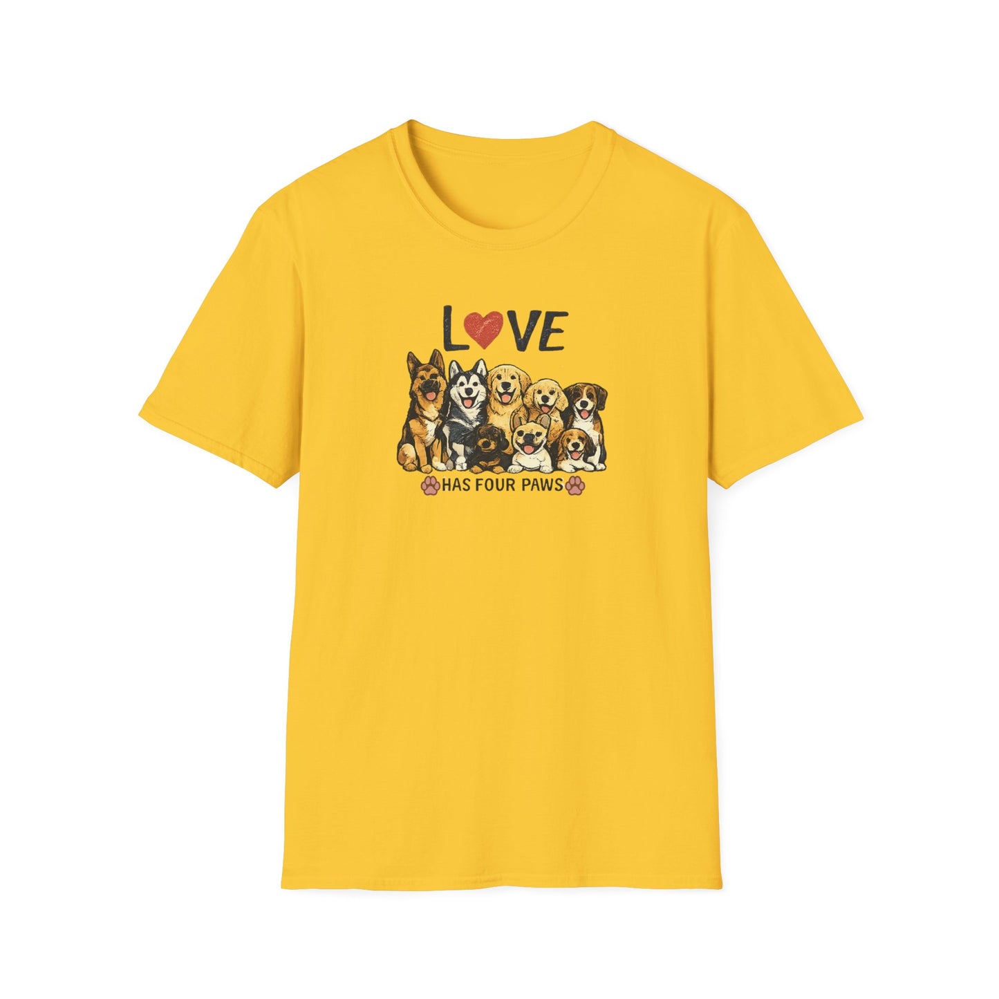 Love Has Four Paws Unisex Softstyle T-Shirt