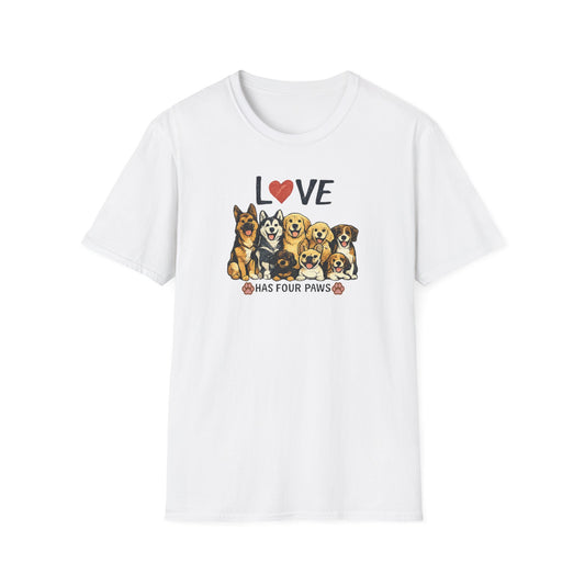 Love Has Four Paws Unisex Softstyle T-Shirt