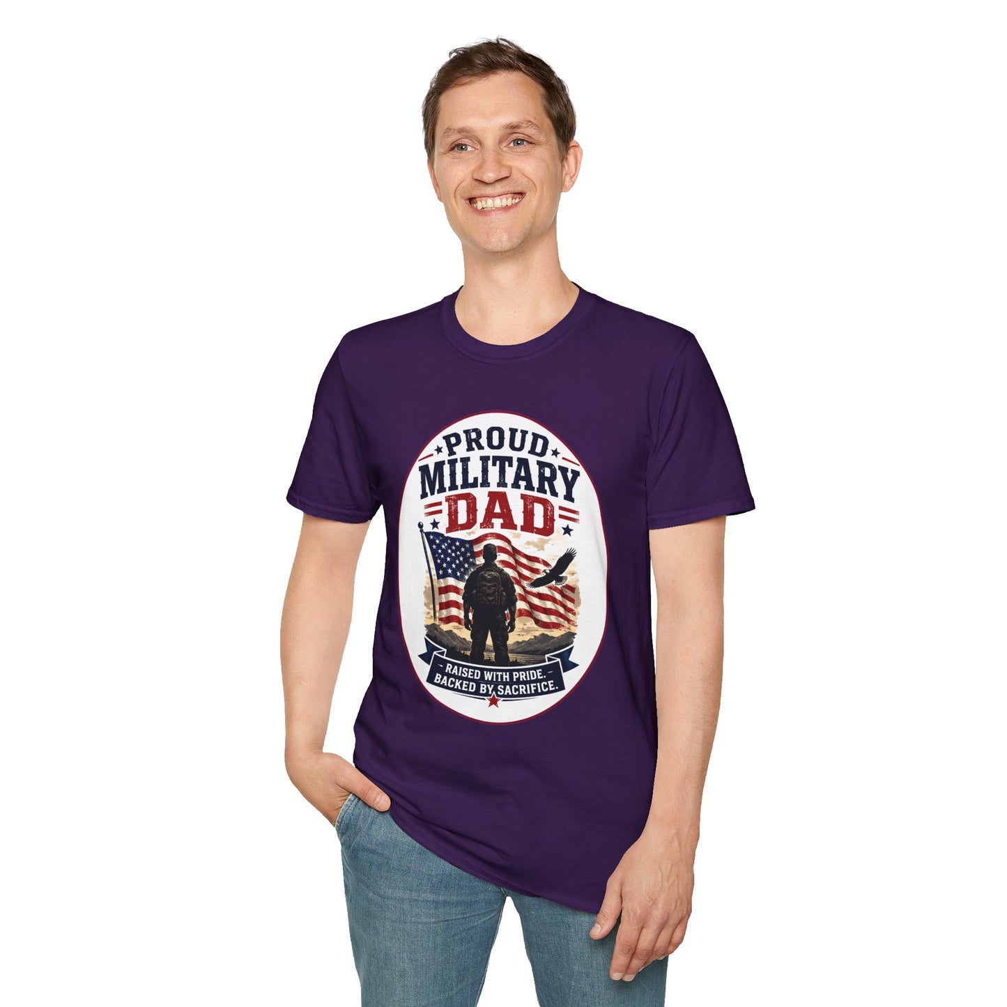 Proud Military Dad Unisex Softstyle T-Shirt