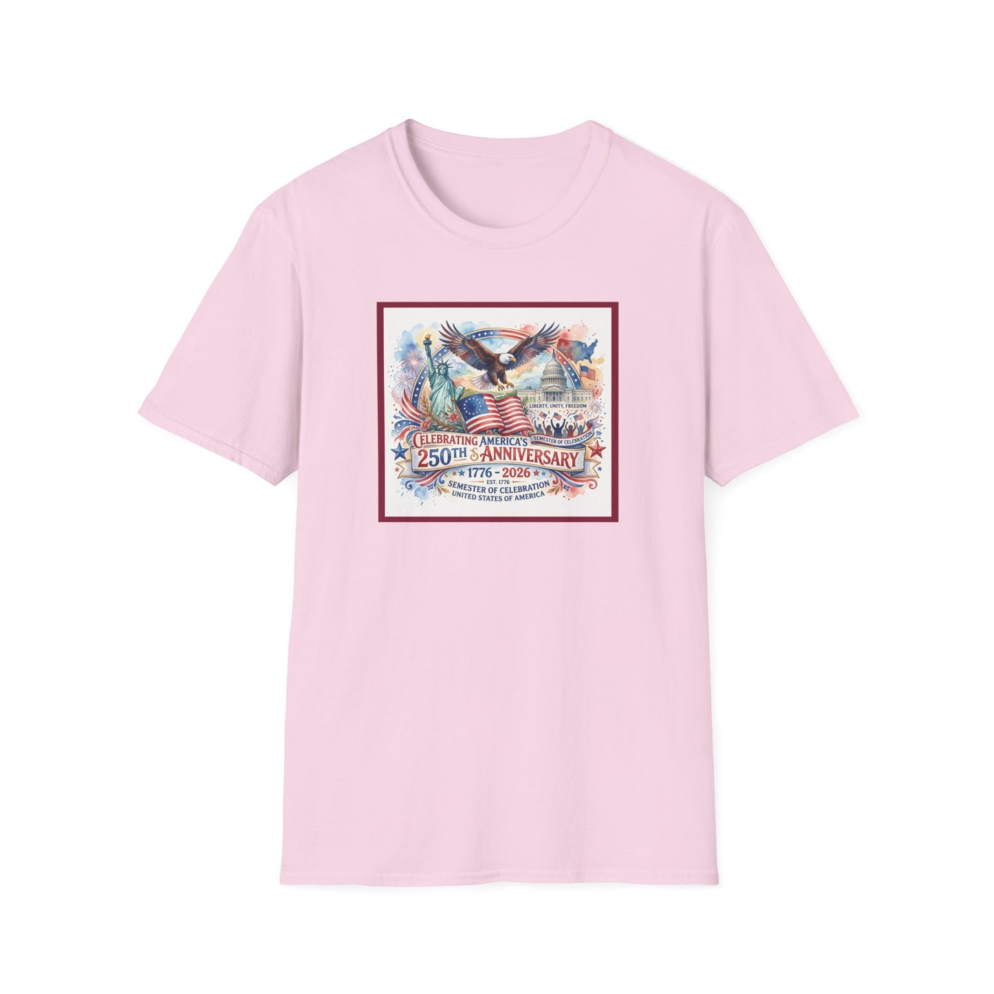 America 250: Watercolor Unisex Softstyle T-Shirt