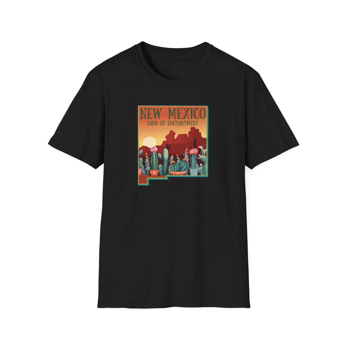 New Mexico: Land of Enchantment - Cacti Unisex Softstyle T-Shirt