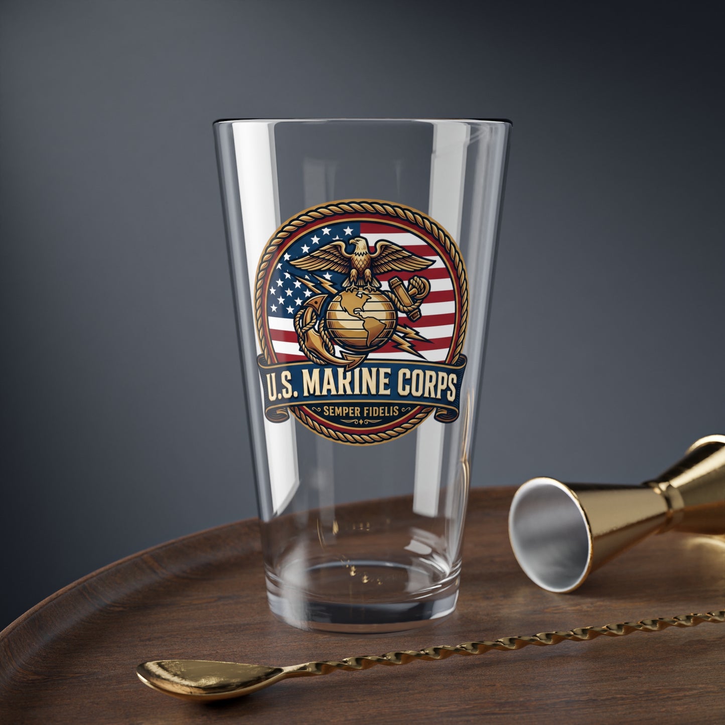 U.S. Marine Corps Patriotic Mixing Glass — 16oz