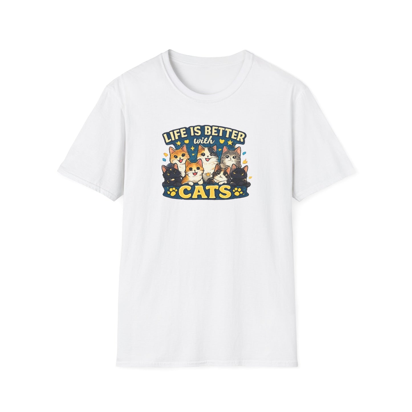 Life is Better with Cats Unisex Softstyle T-Shirt