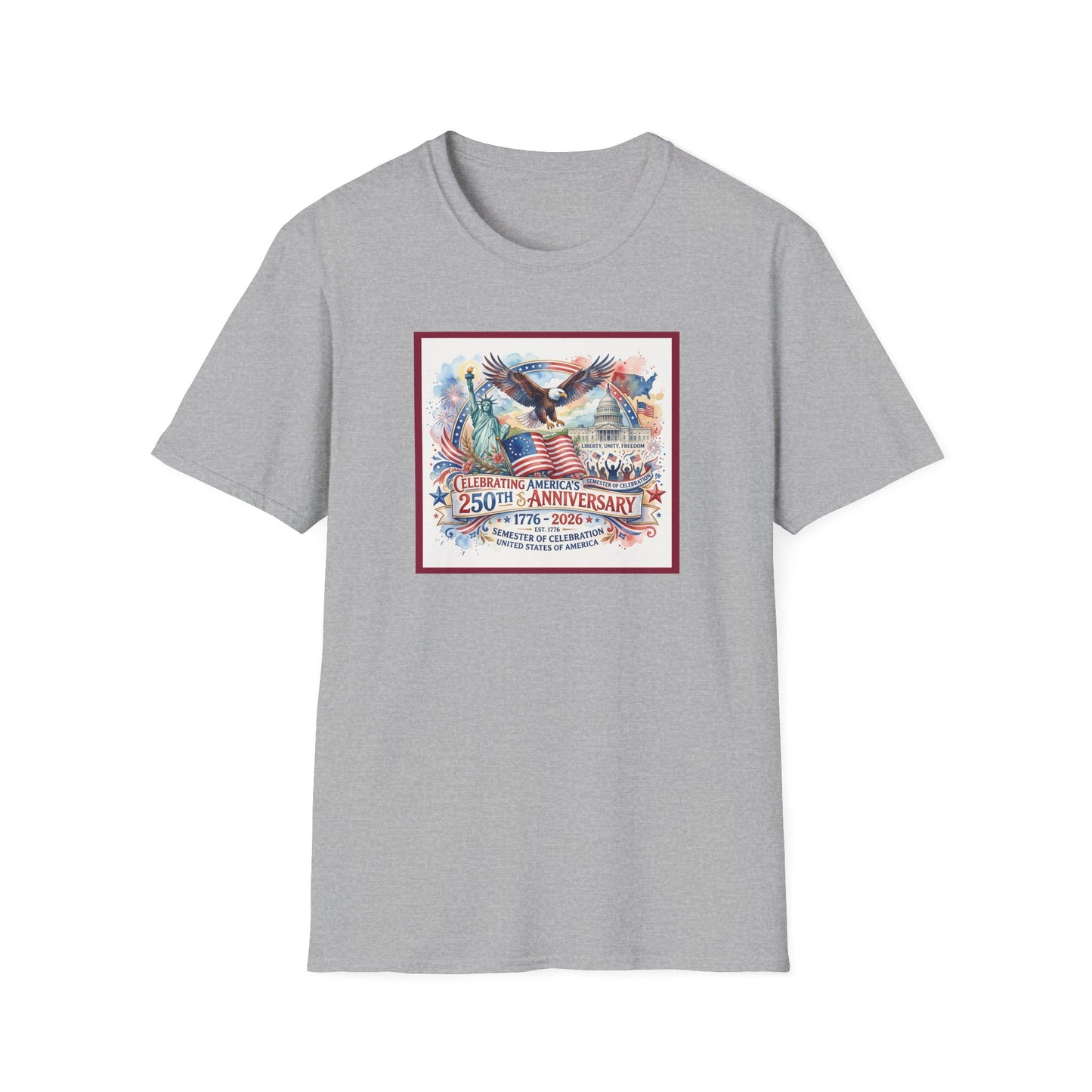America 250: Watercolor Unisex Softstyle T-Shirt
