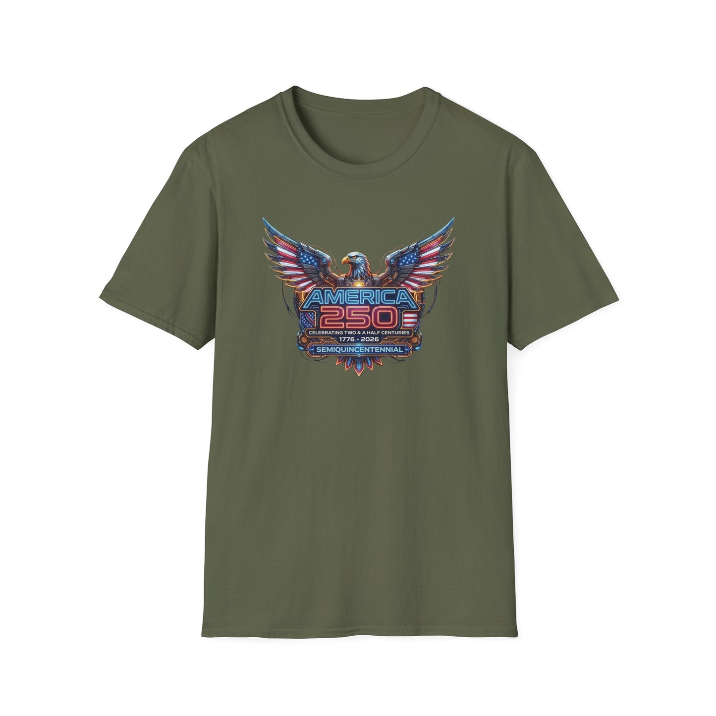 America 250: Cyberpunk American Eagle Unisex Softstyle T-Shirt