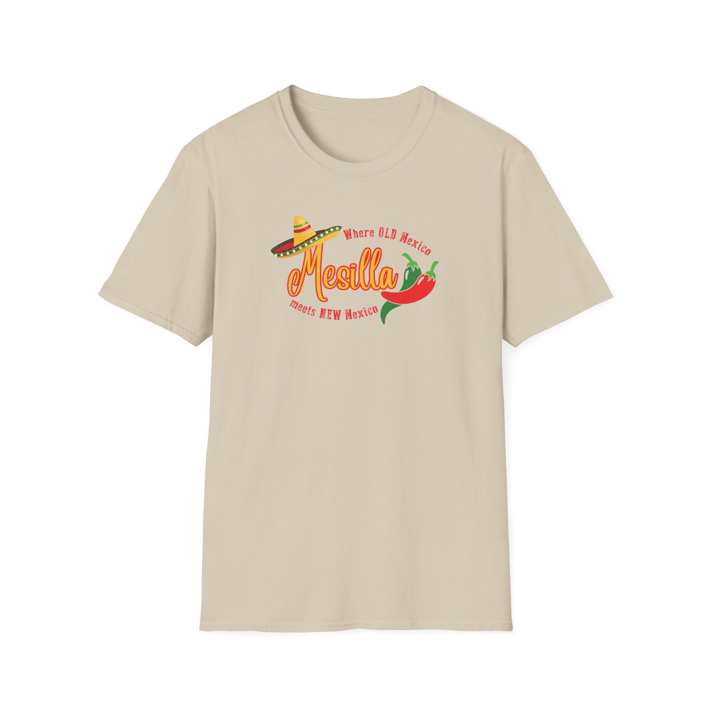 Where Old Mexico Meets New Mexico Unisex Softstyle T-Shirt