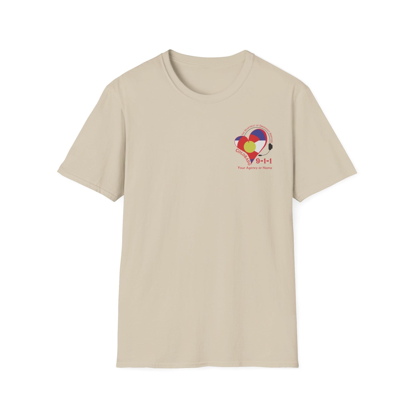 Colorado 911 Heartbeat (Pocket Personalized) Unisex Softstyle T-Shirt
