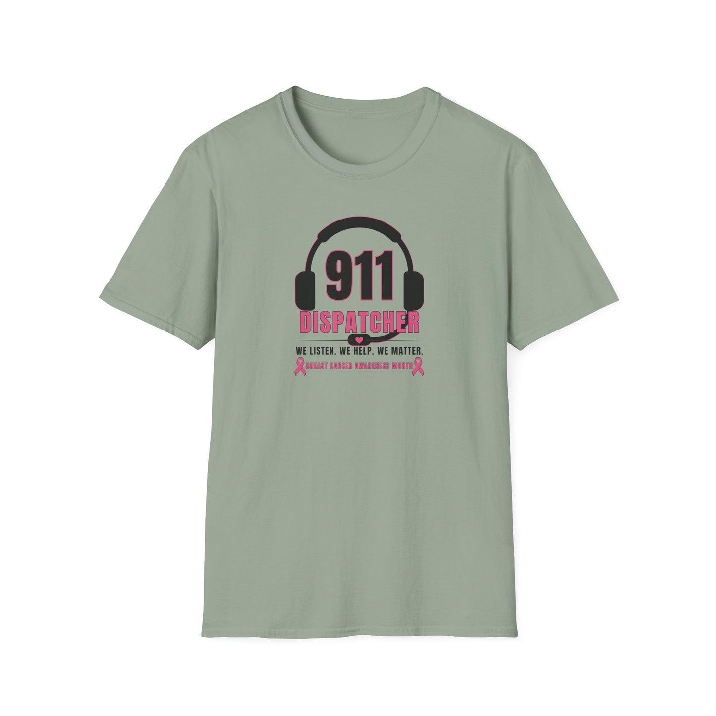 Breast Cancer Awareness: 911 Headset Unisex Softstyle T-Shirt