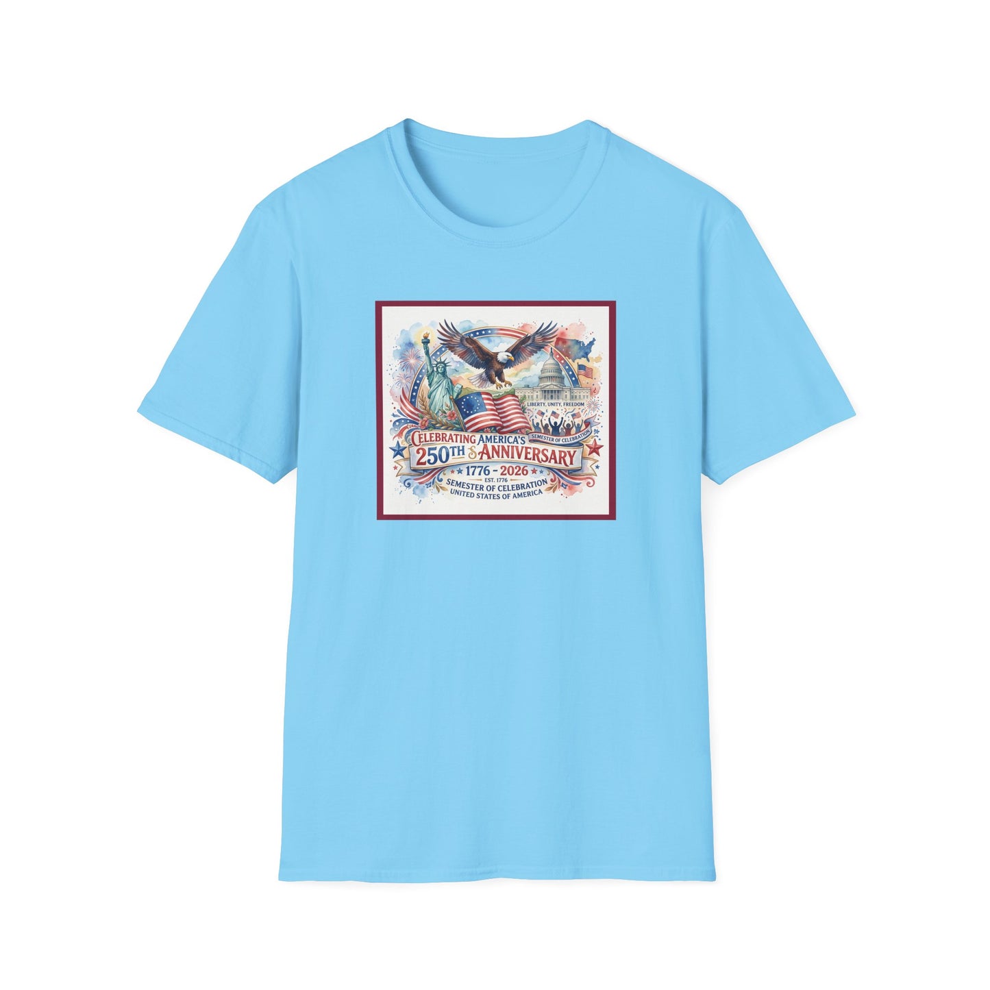 America 250: Watercolor Unisex Softstyle T-Shirt