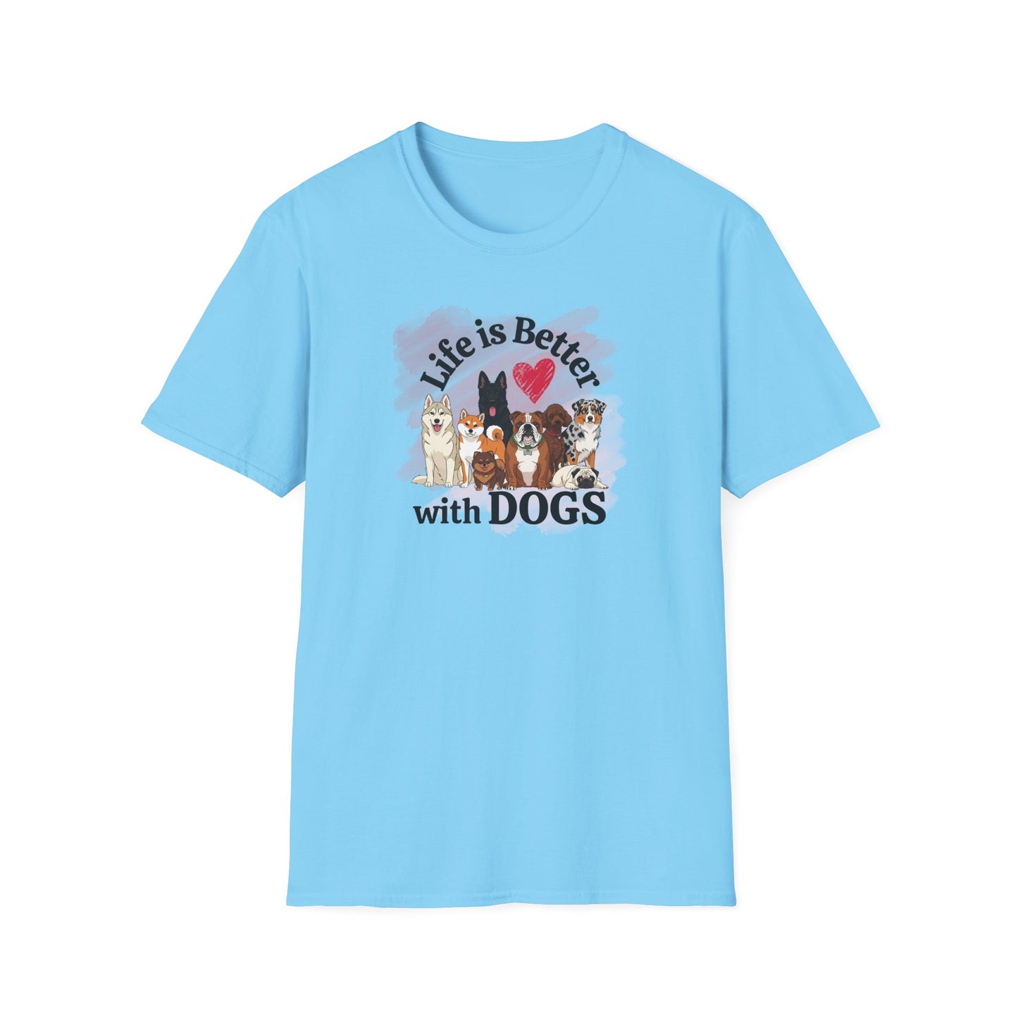 Life Is Better With Dogs Unisex Softstyle T-Shirt