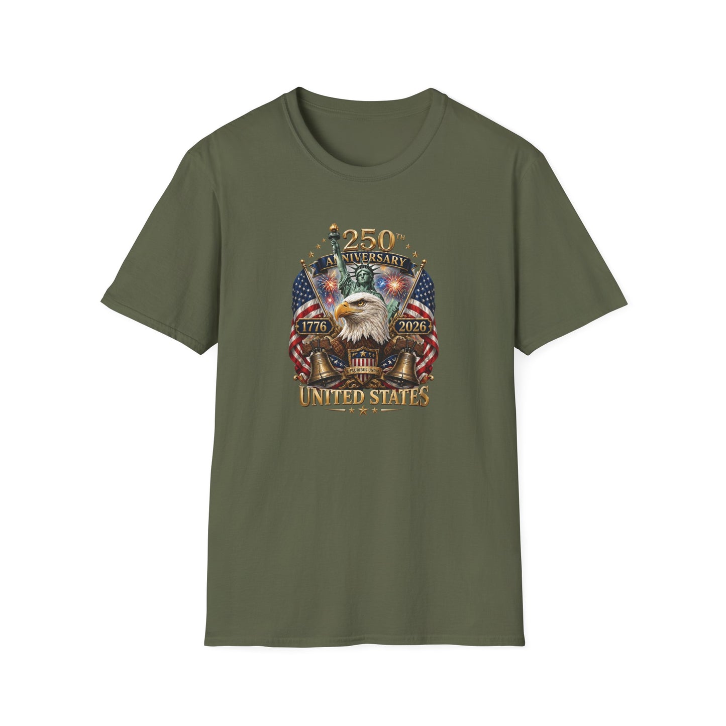 America 250: United States Eagle and Liberty Unisex Softstyle T-Shirt