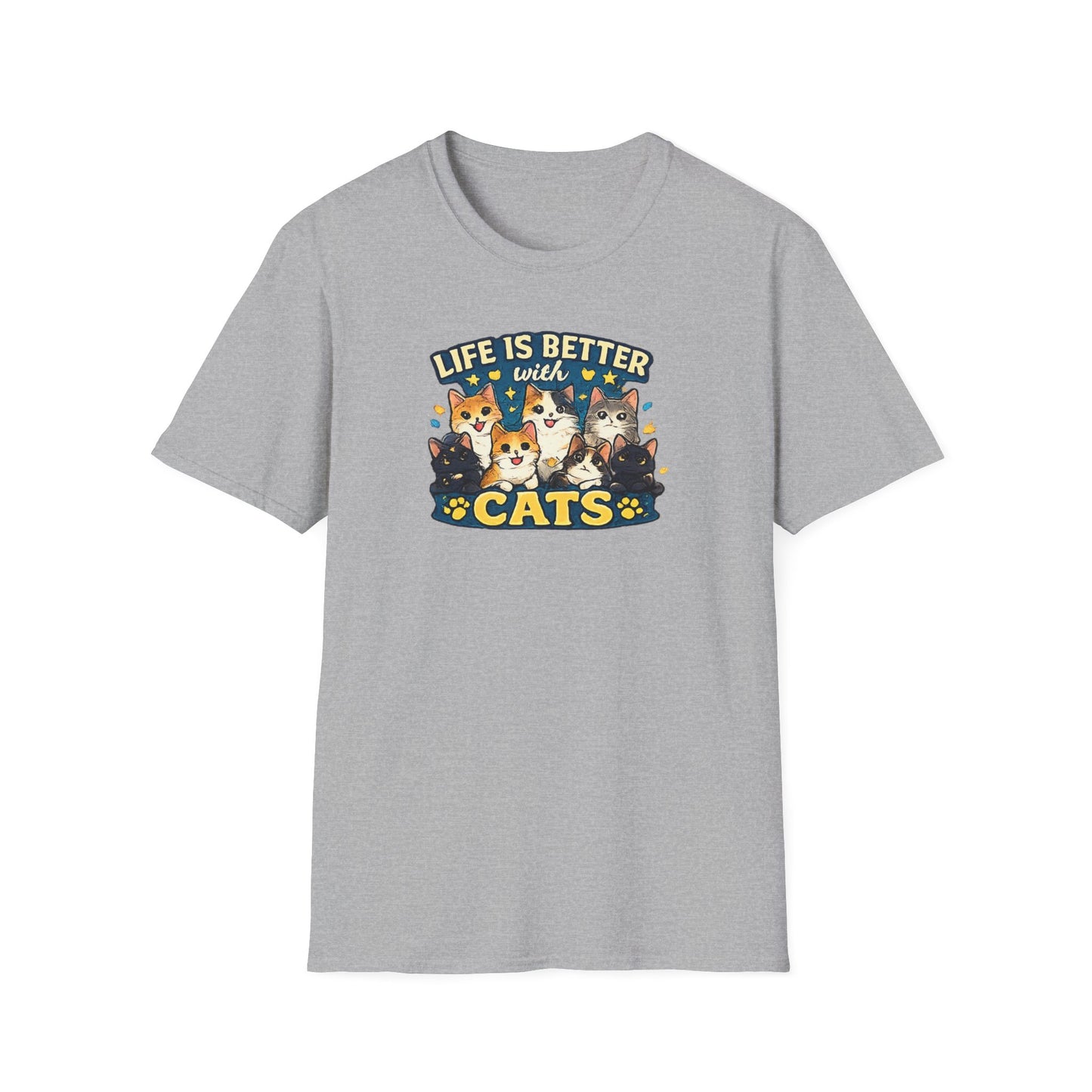 Life is Better with Cats Unisex Softstyle T-Shirt