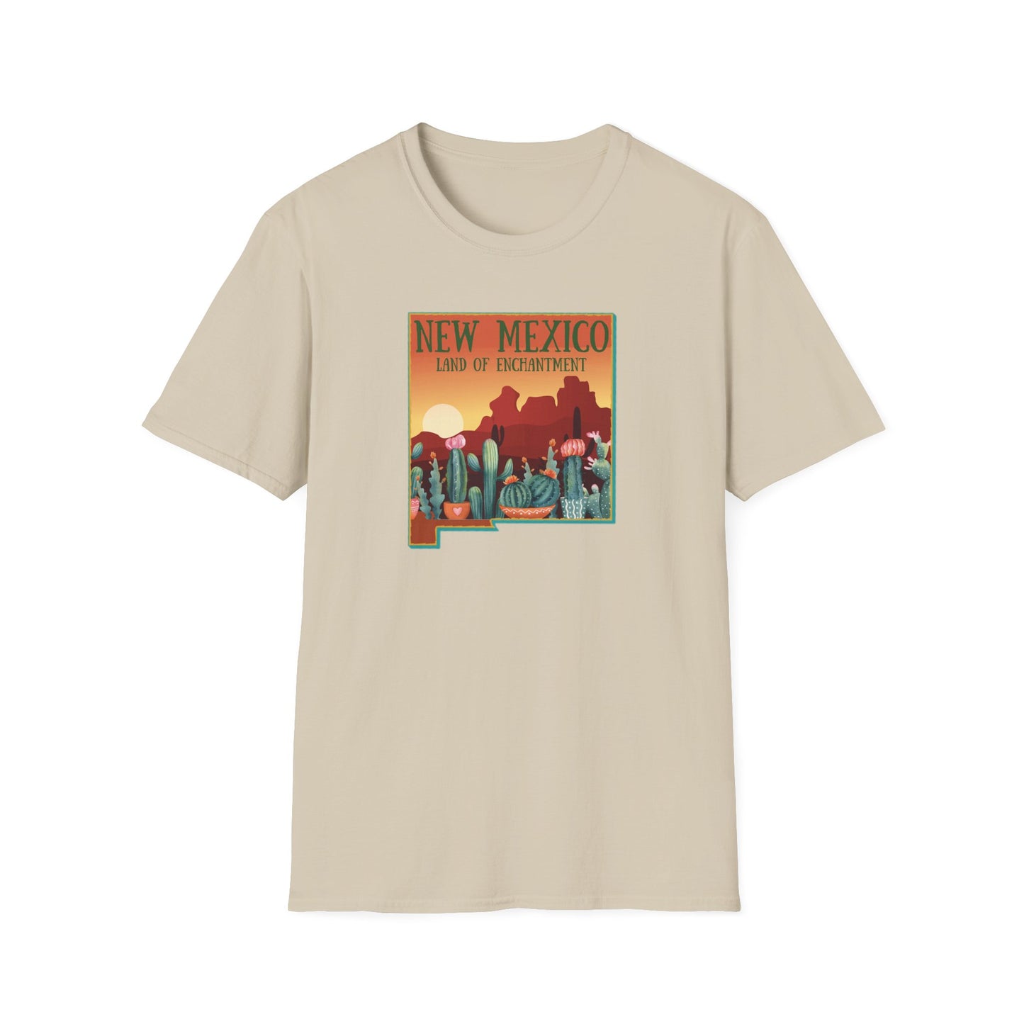 New Mexico: Land of Enchantment - Cacti Unisex Softstyle T-Shirt
