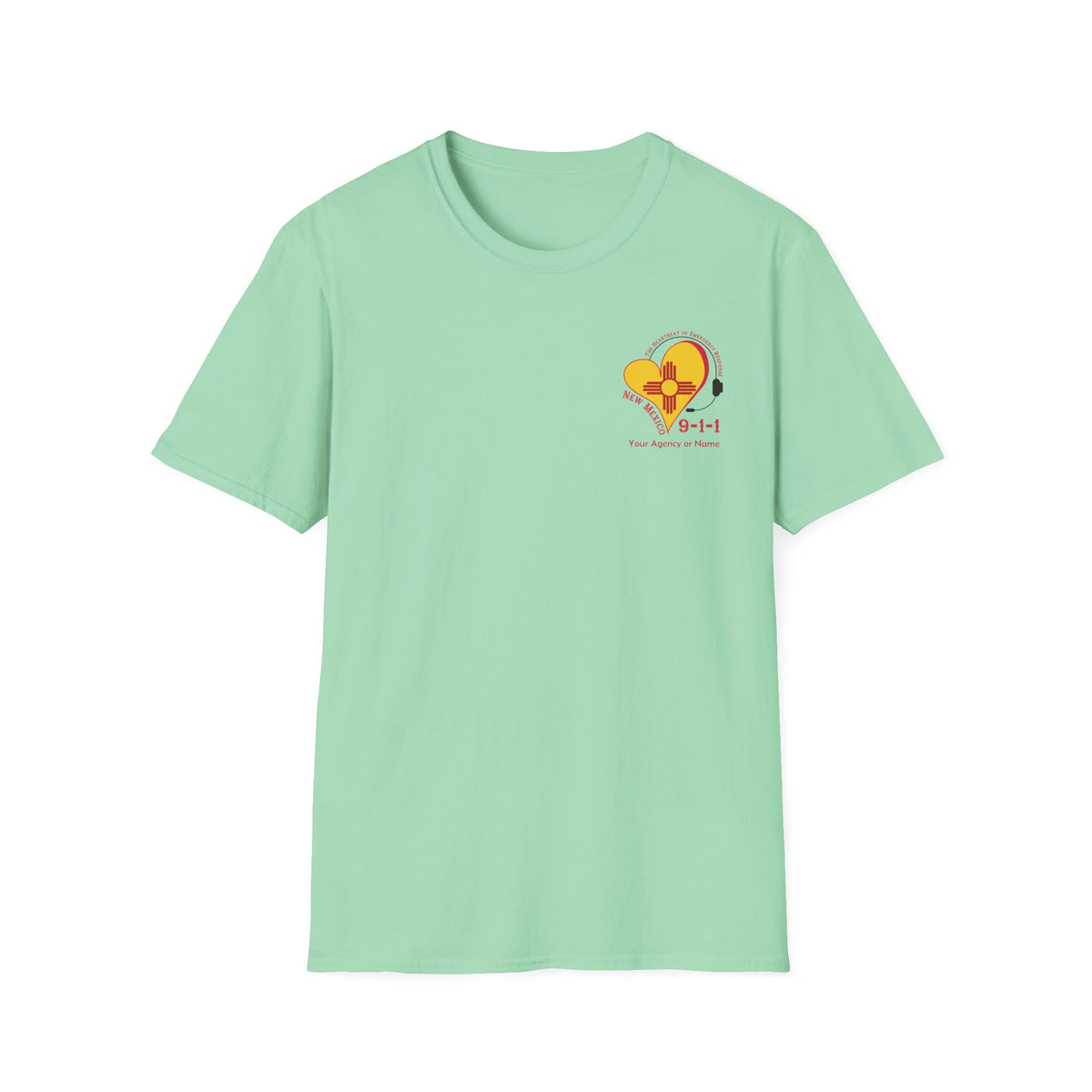 New Mexico 911 Heartbeat (Pocket Personalized) Unisex Softstyle T-Shirt