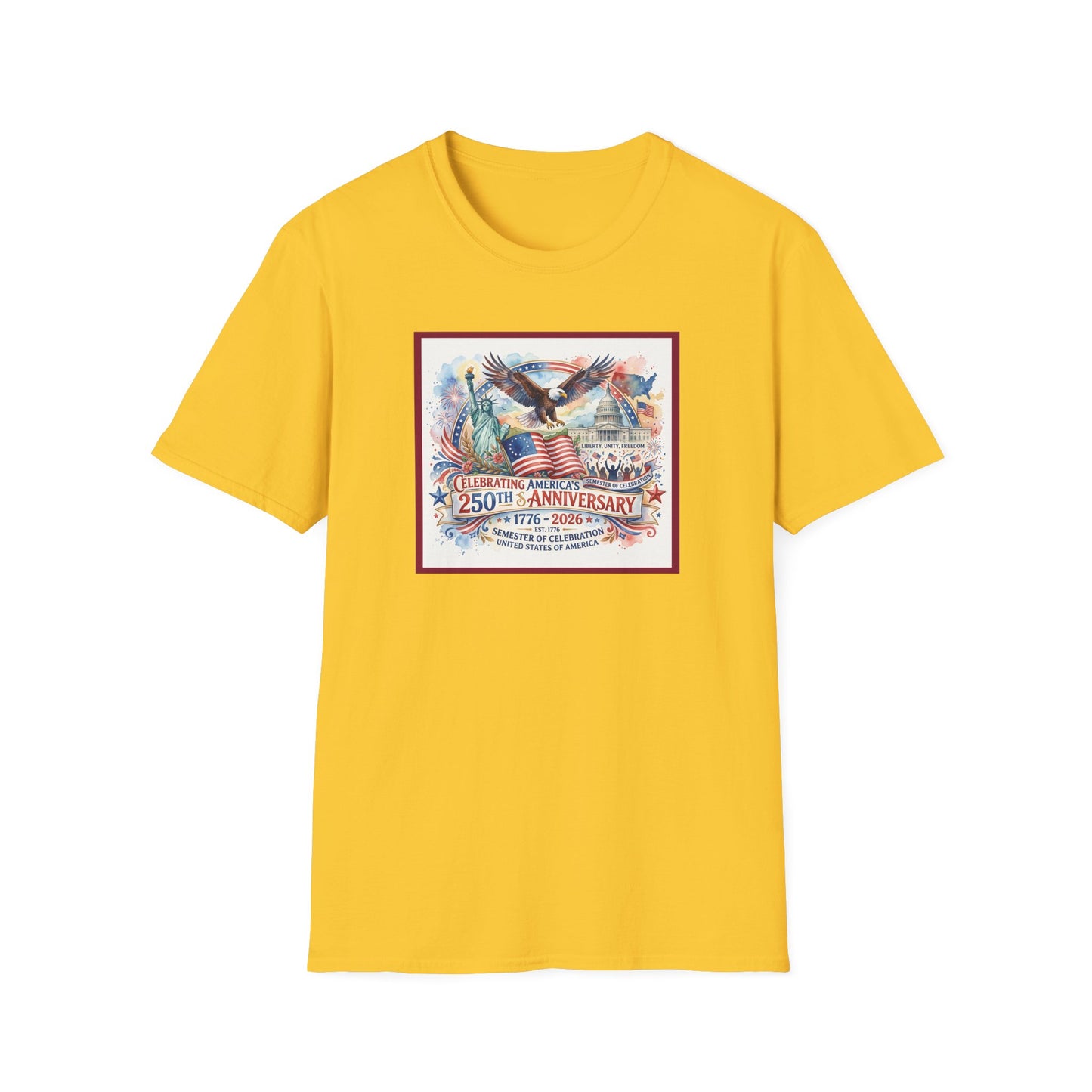 America 250: Watercolor Unisex Softstyle T-Shirt