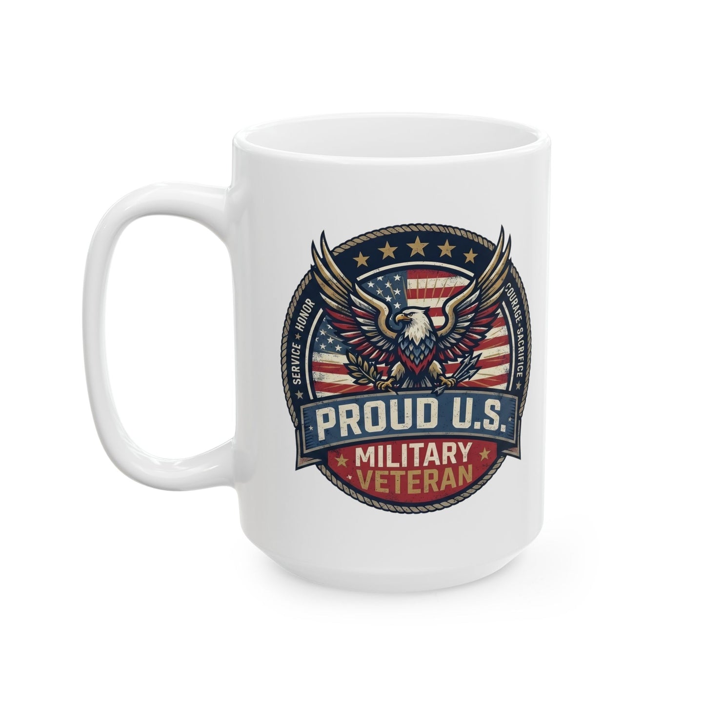 Patriotic U.S. Military Veteran Ceramic Mug (11oz, 15oz)