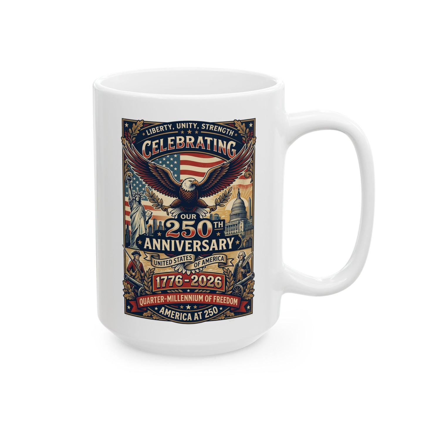 America 250: Patriots Ceramic Mug, (11oz, 15oz)