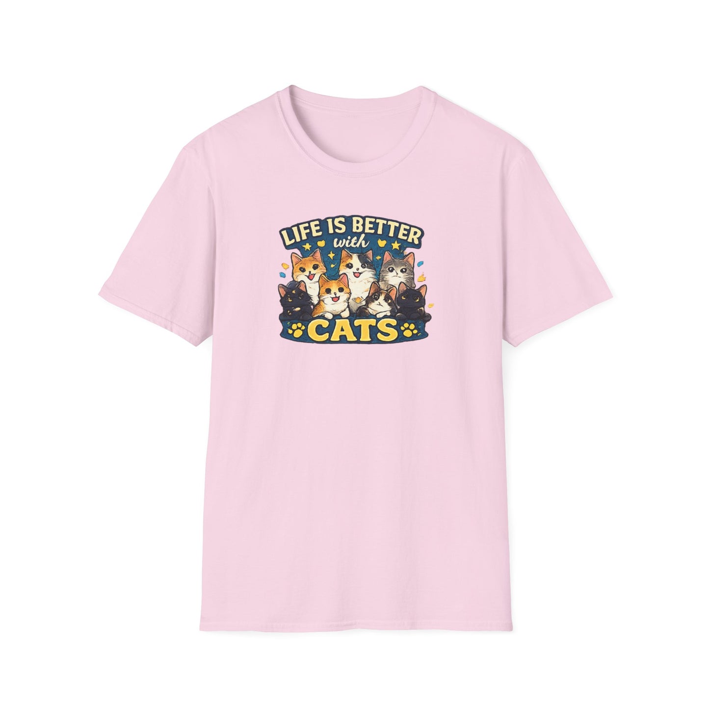 Life is Better with Cats Unisex Softstyle T-Shirt