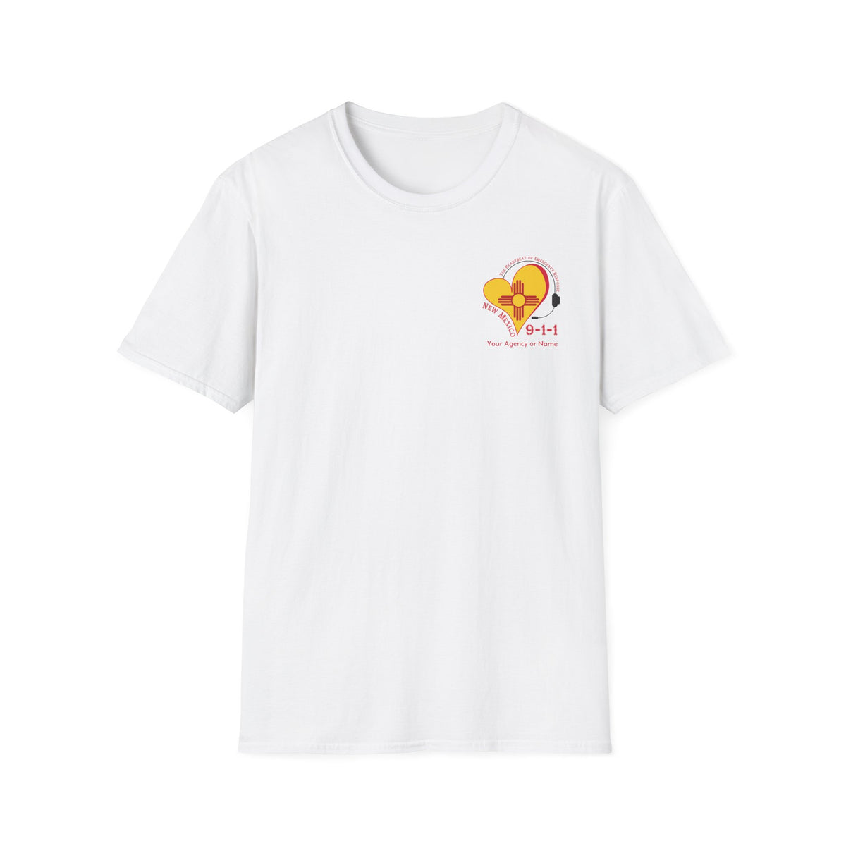 New Mexico 911 Heartbeat (Pocket Personalized) Unisex Softstyle T-Shirt