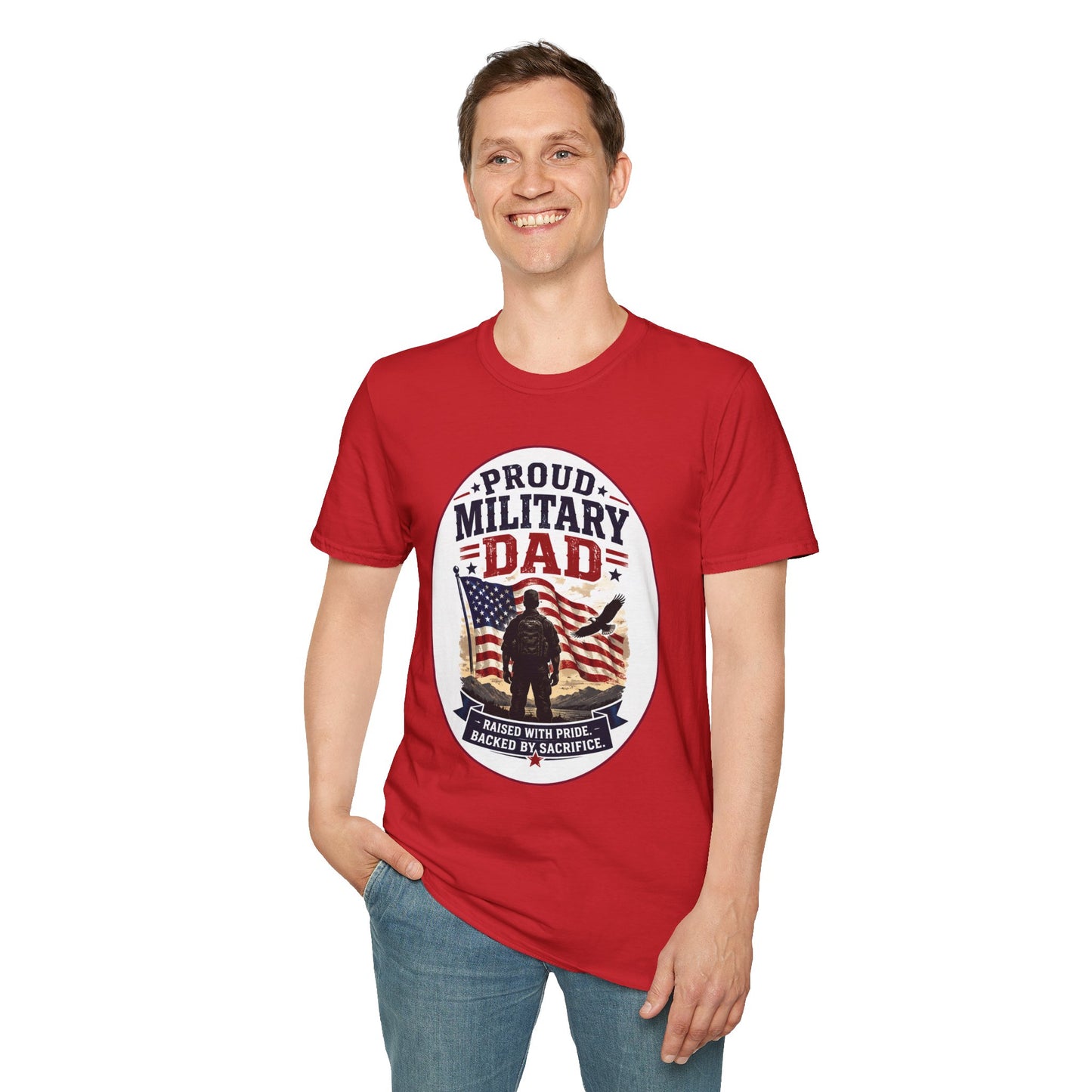 Proud Military Dad Unisex Softstyle T-Shirt