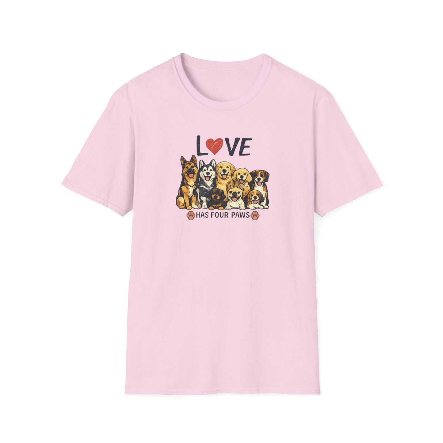 Love Has Four Paws Unisex Softstyle T-Shirt