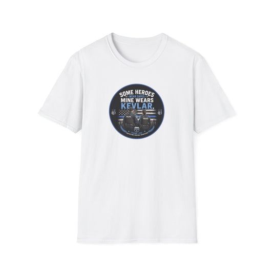 Police: My Hero Wears Kevlar Unisex Softstyle T-Shirt