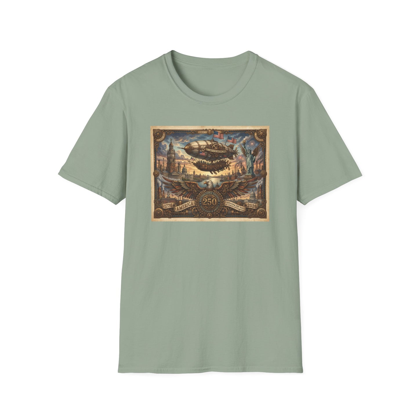 Copy of America 250: Steampunk Unisex Softstyle T-Shirt