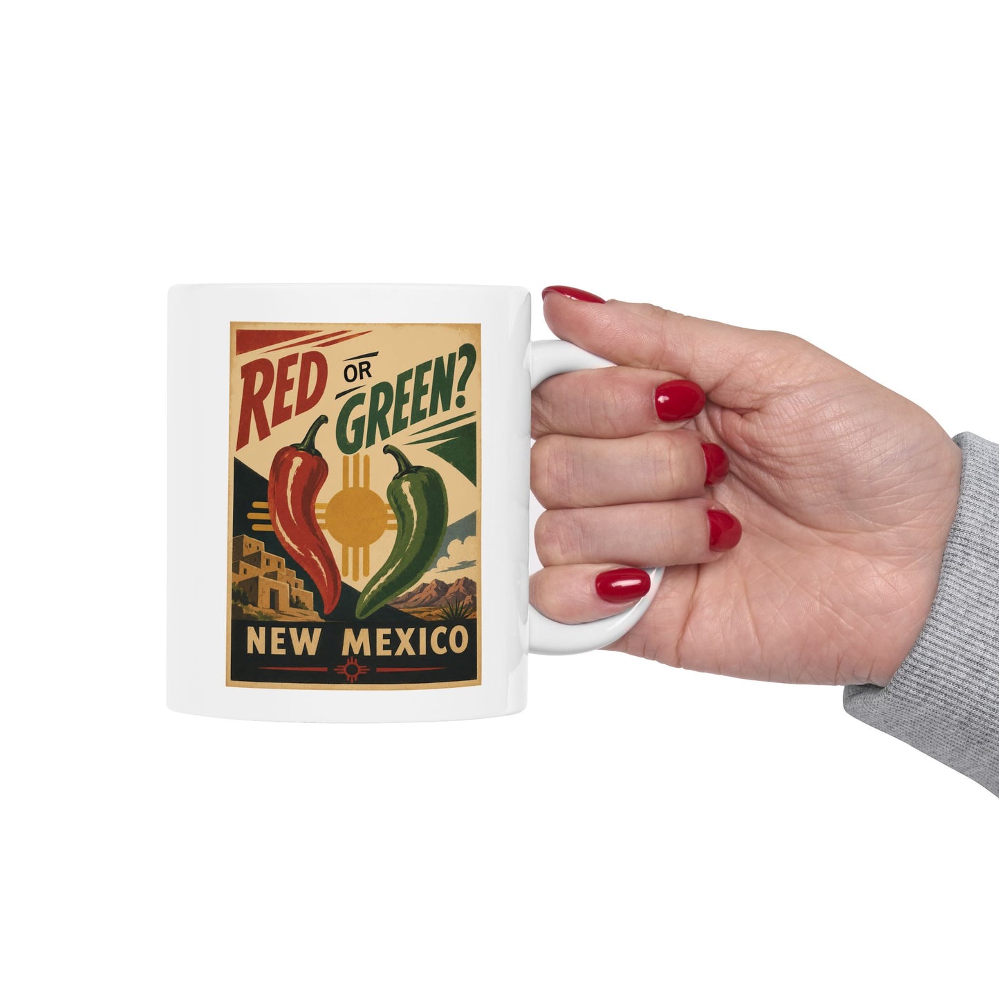 Red or Green? Ceramic Mug, (11oz, 15oz)