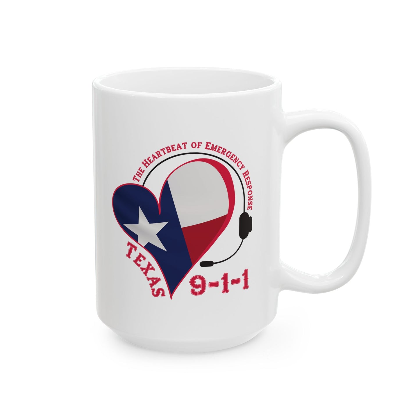 Texas 911 Heartbeat Ceramic Mug (11oz, 15oz)