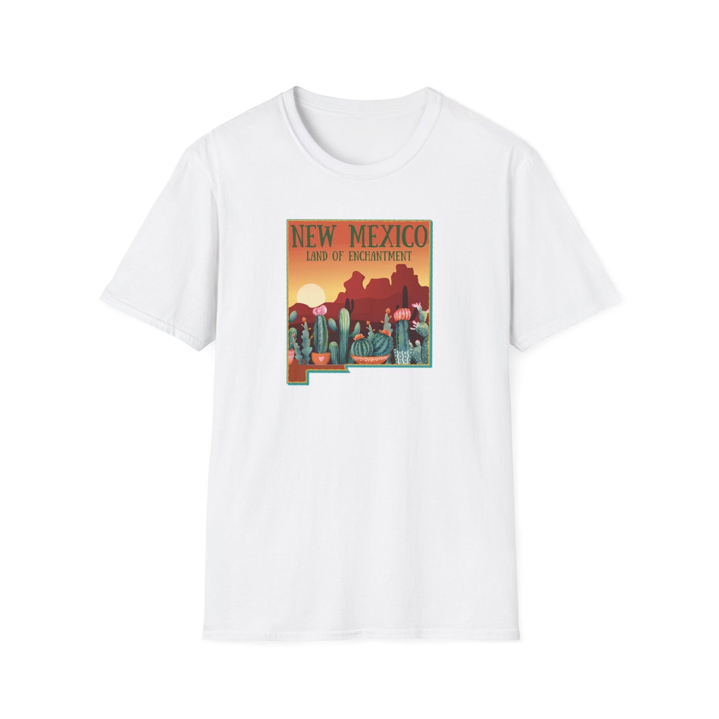 New Mexico: Land of Enchantment - Cacti Unisex Softstyle T-Shirt
