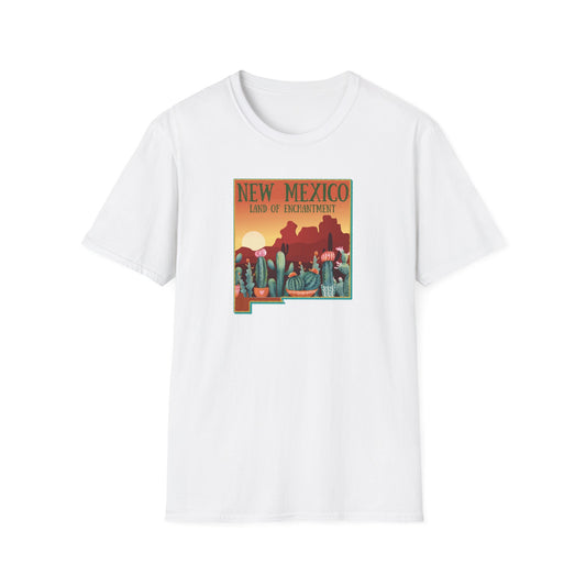 New Mexico: Land of Enchantment - Cacti Unisex Softstyle T-Shirt