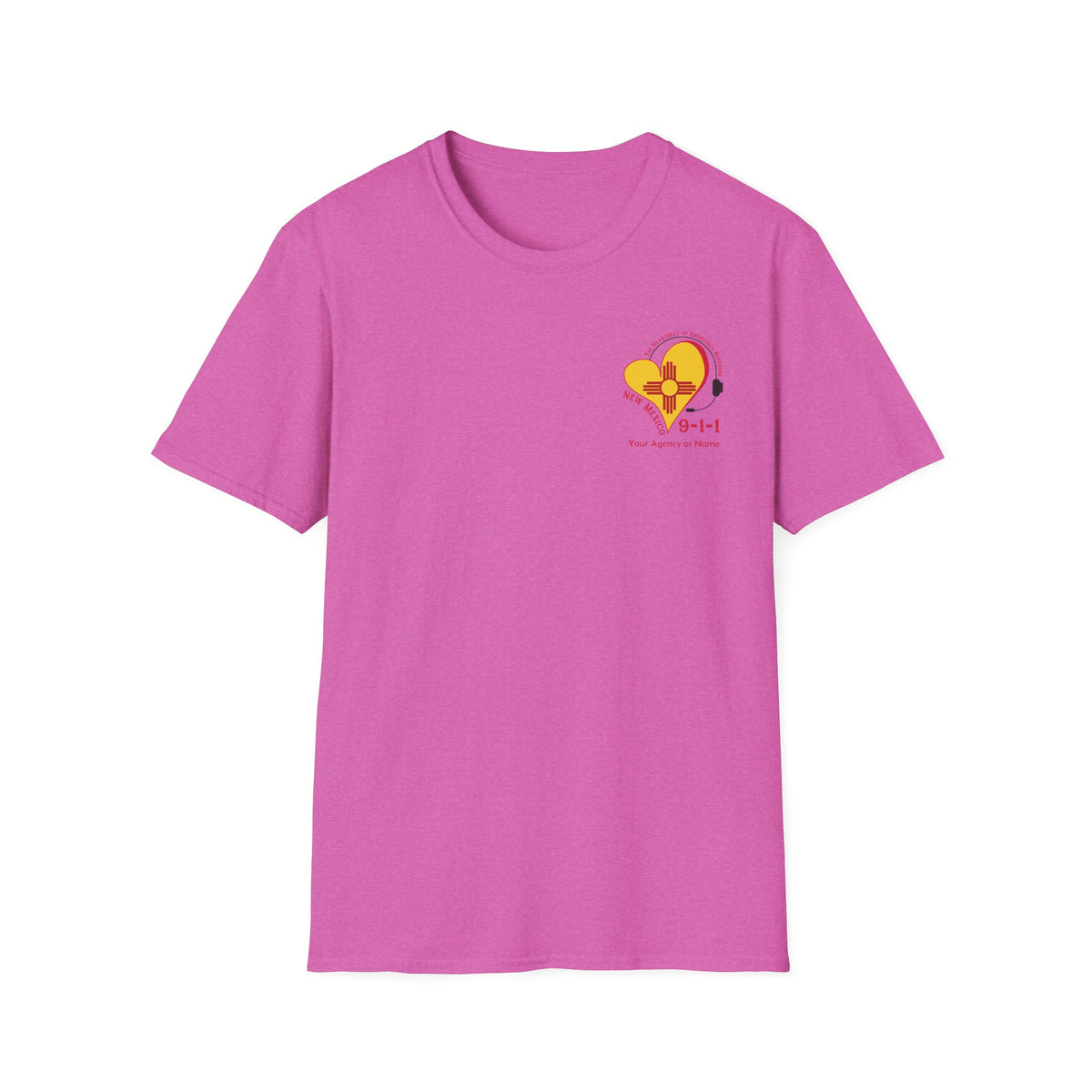 New Mexico 911 Heartbeat (Pocket Personalized) Unisex Softstyle T-Shirt