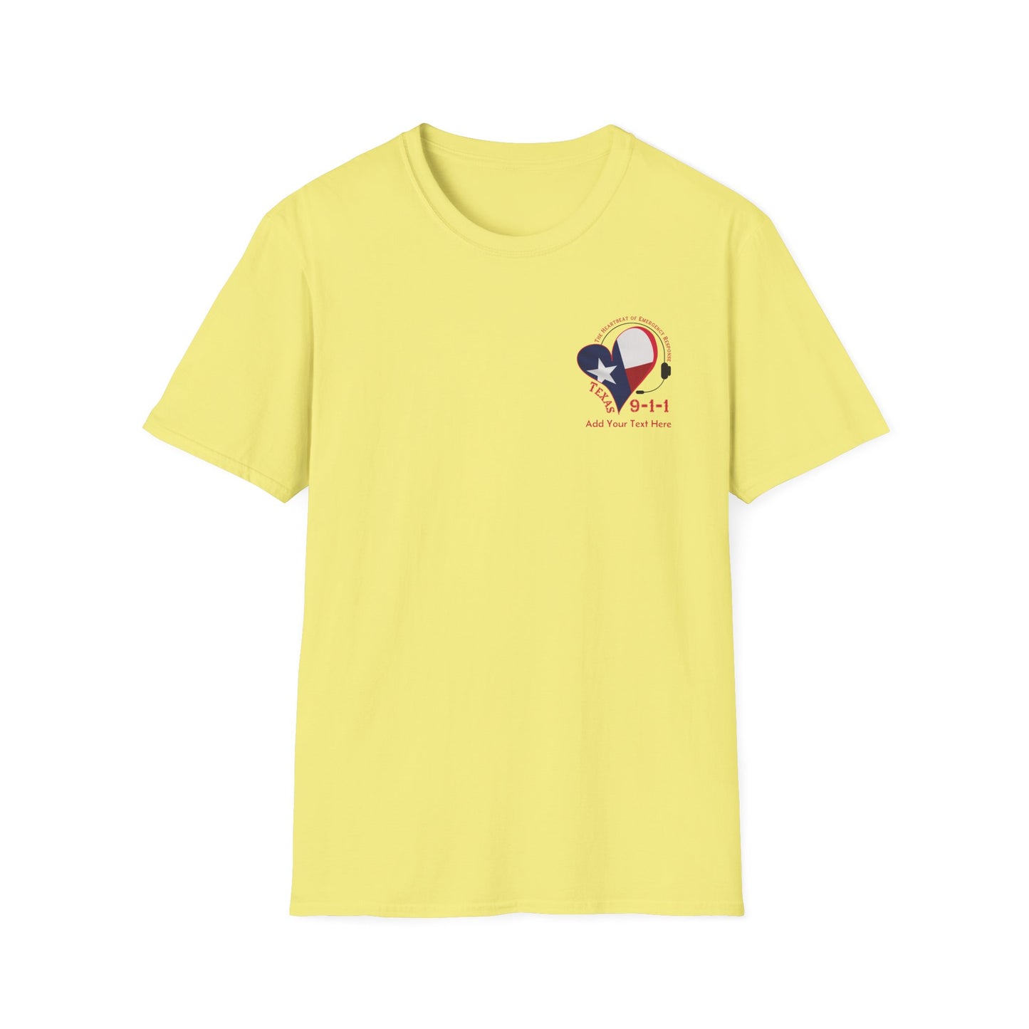 Texas 911 Heartbeat (Pocket) Unisex Softstyle T-Shirt