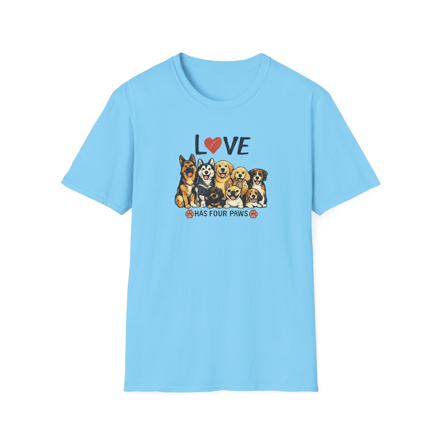 Love Has Four Paws Unisex Softstyle T-Shirt