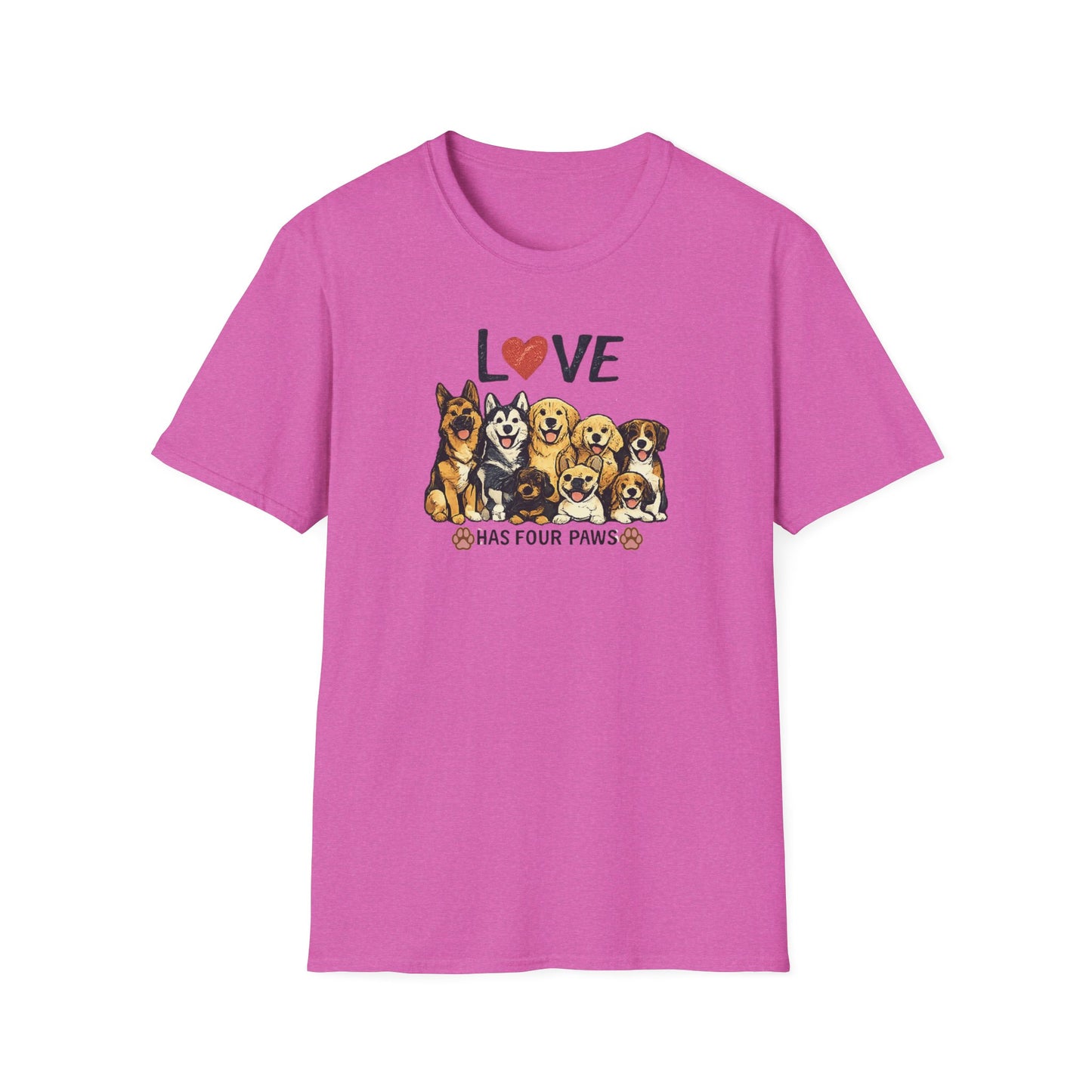 Love Has Four Paws Unisex Softstyle T-Shirt