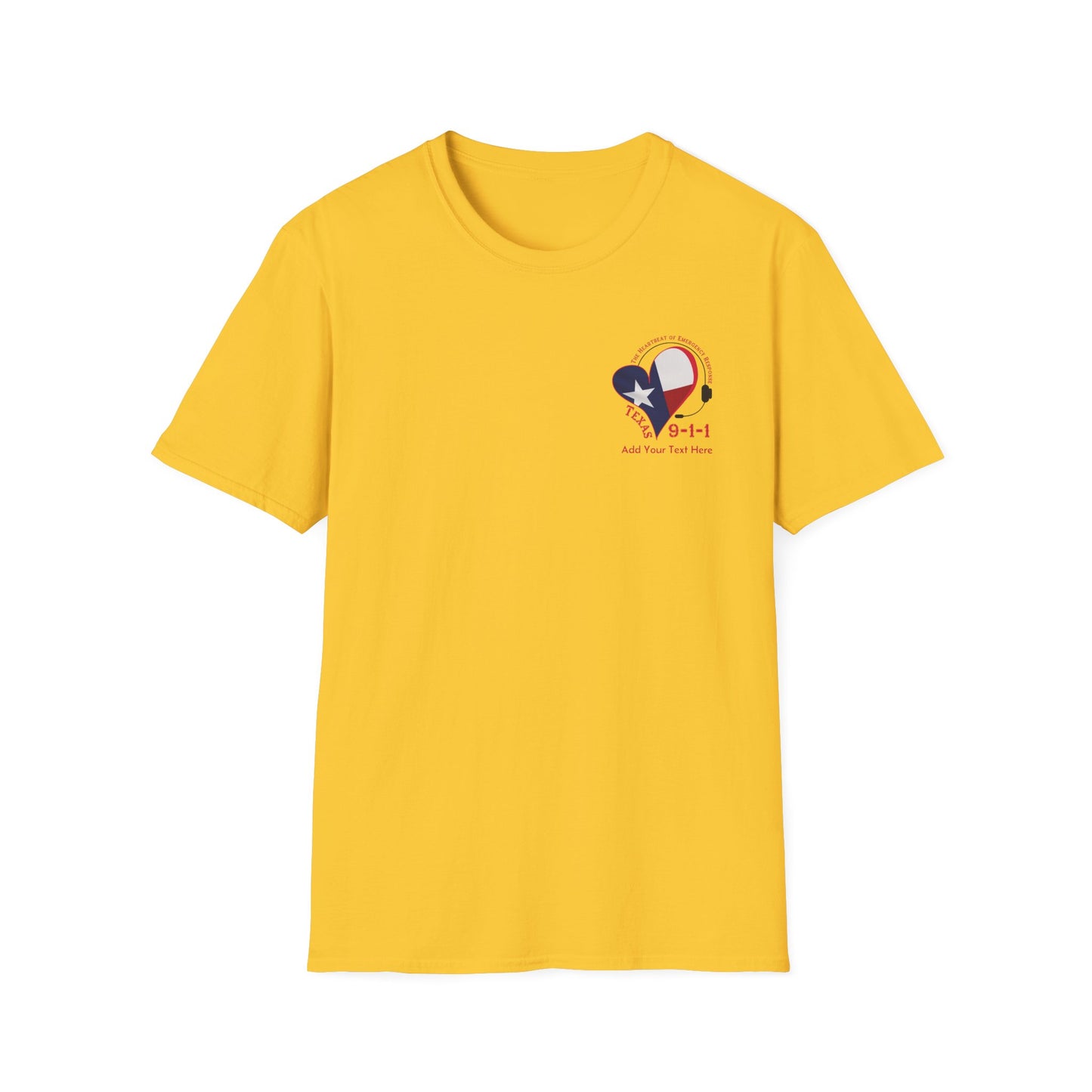 Texas 911 Heartbeat (Pocket) Unisex Softstyle T-Shirt