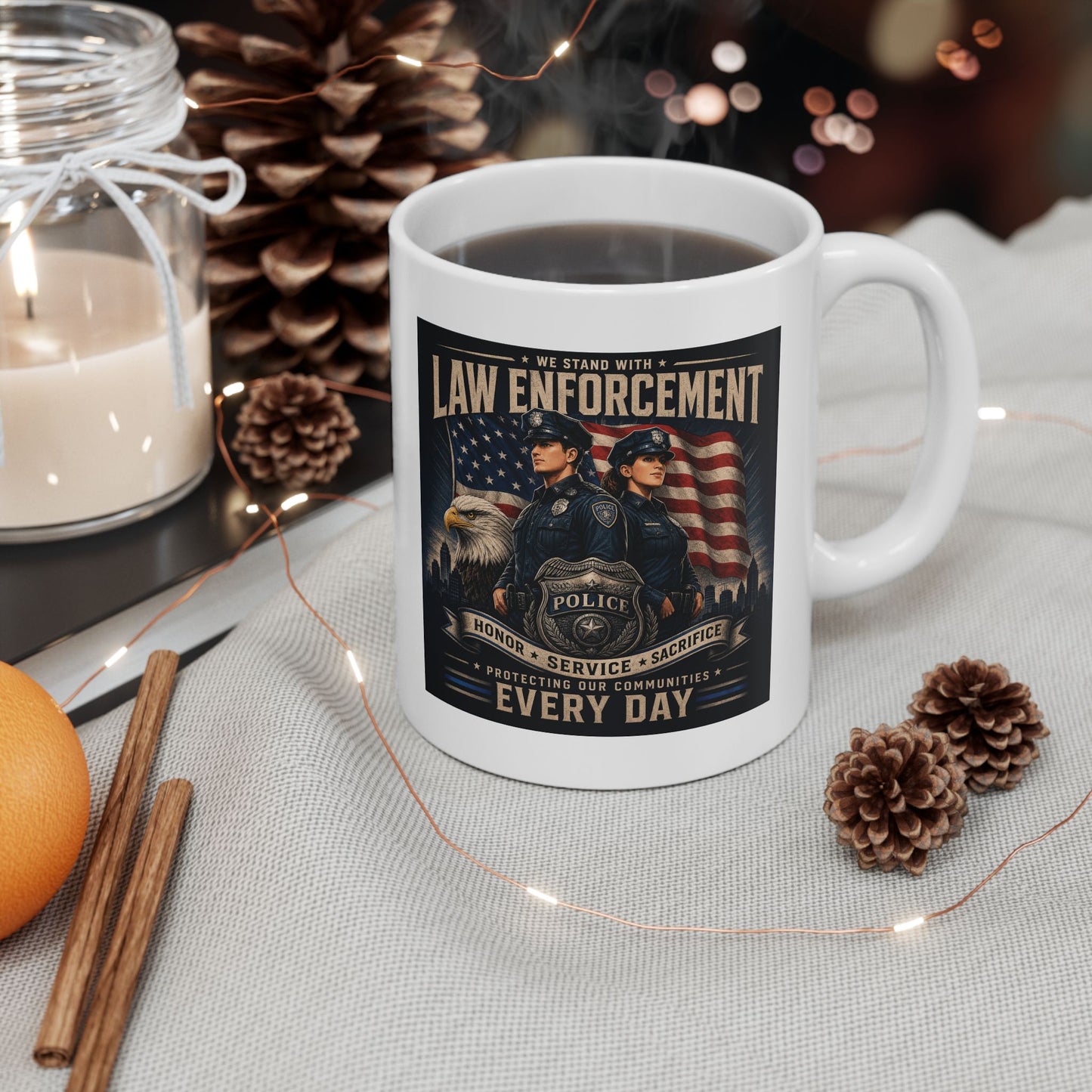 Support Law Enforcement Ceramic Mug (11oz, 15oz)