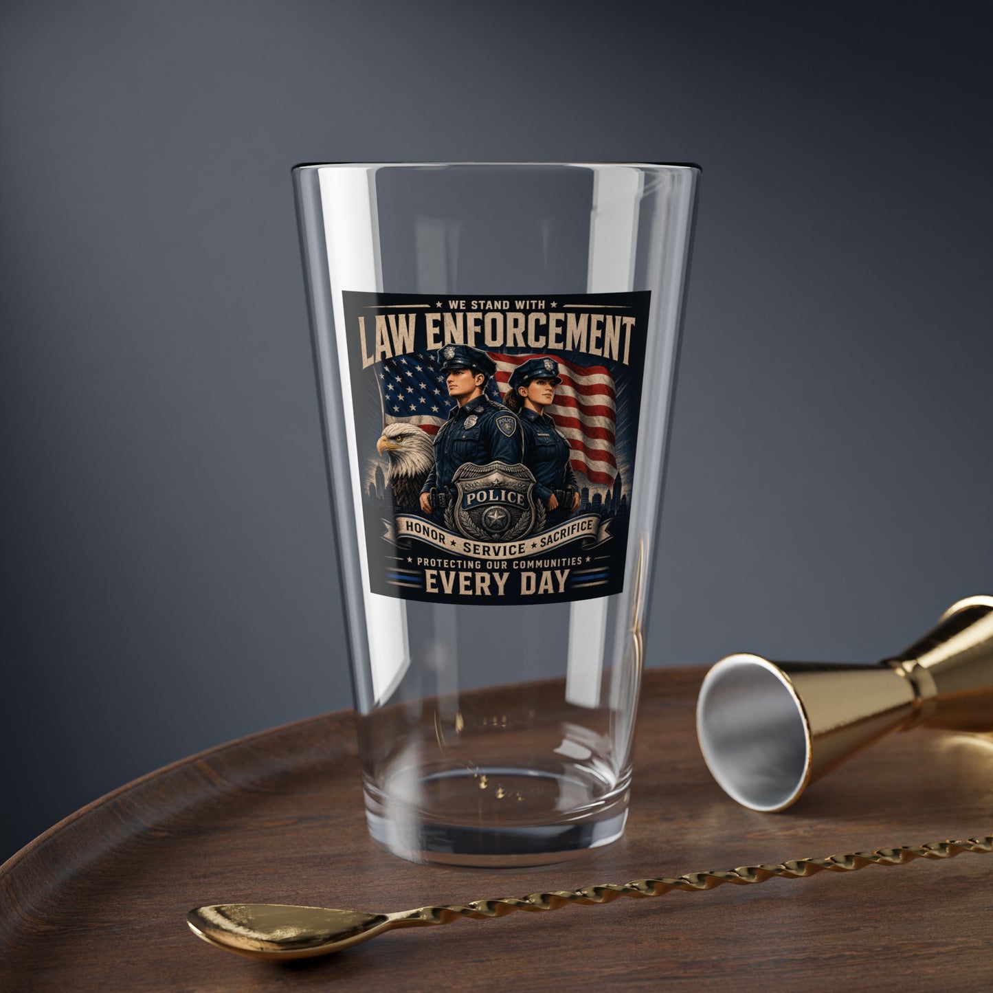 Law Enforcement Support Mixing Glass, 16oz