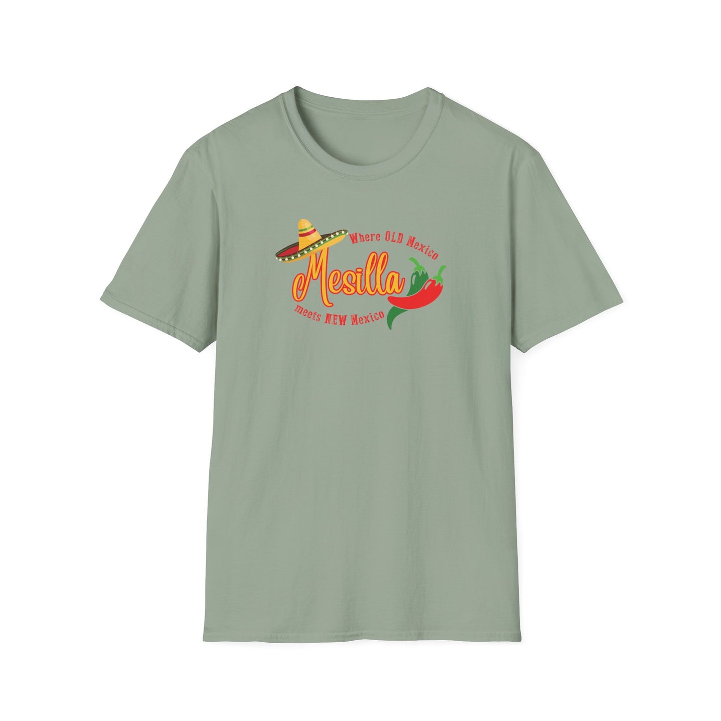 Where Old Mexico Meets New Mexico Unisex Softstyle T-Shirt
