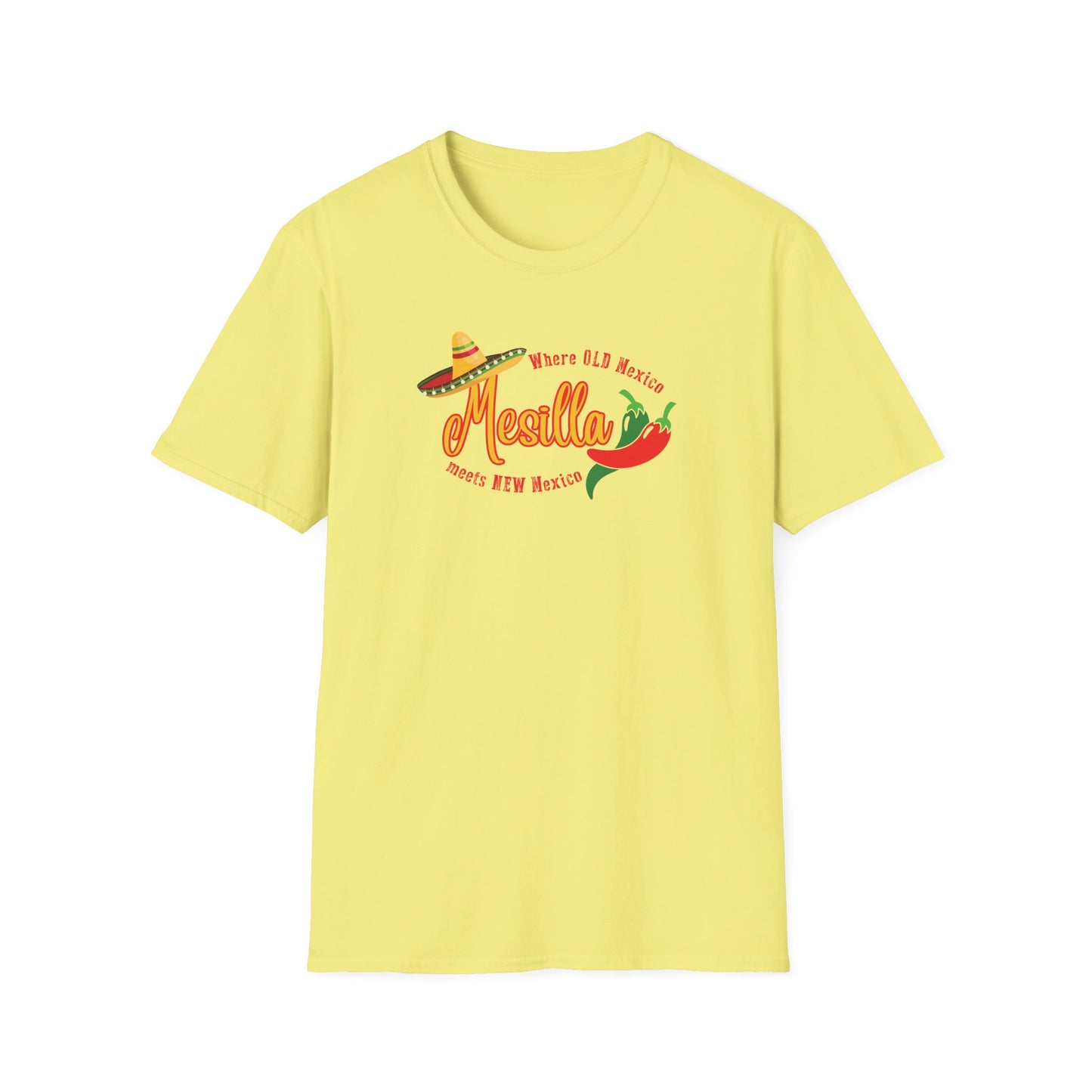 Where Old Mexico Meets New Mexico Unisex Softstyle T-Shirt