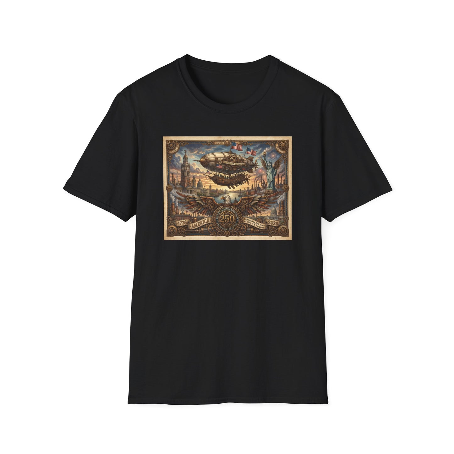 Copy of America 250: Steampunk Unisex Softstyle T-Shirt