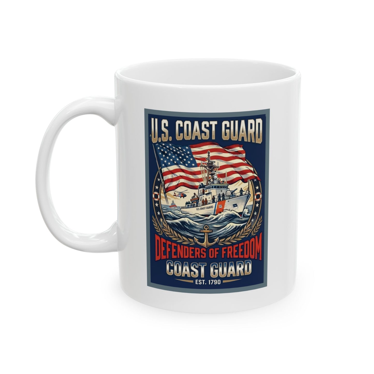 U.S. Coast Guard Defenders of Freedom Ceramic Mug (11oz, 15oz)