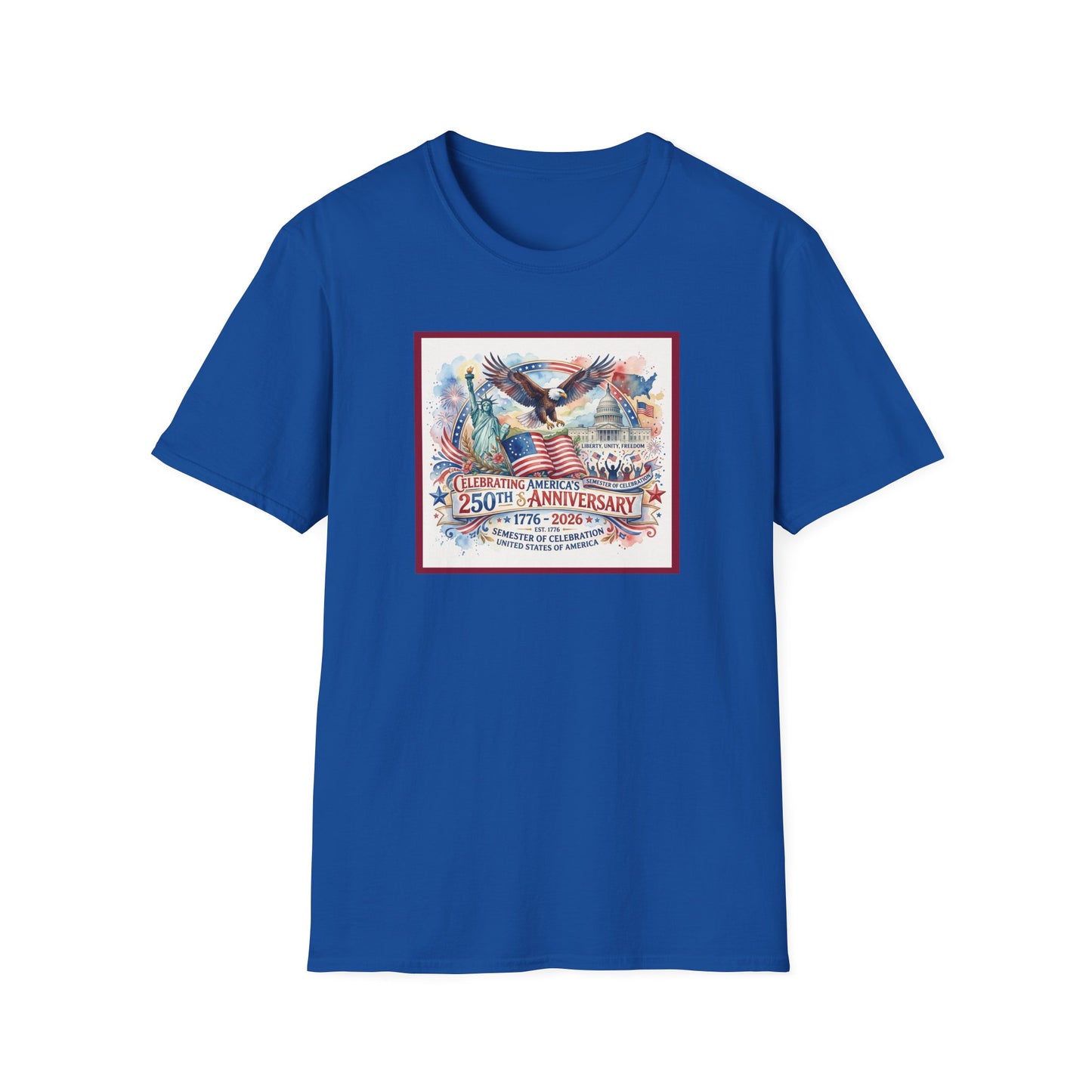 America 250: Watercolor Unisex Softstyle T-Shirt