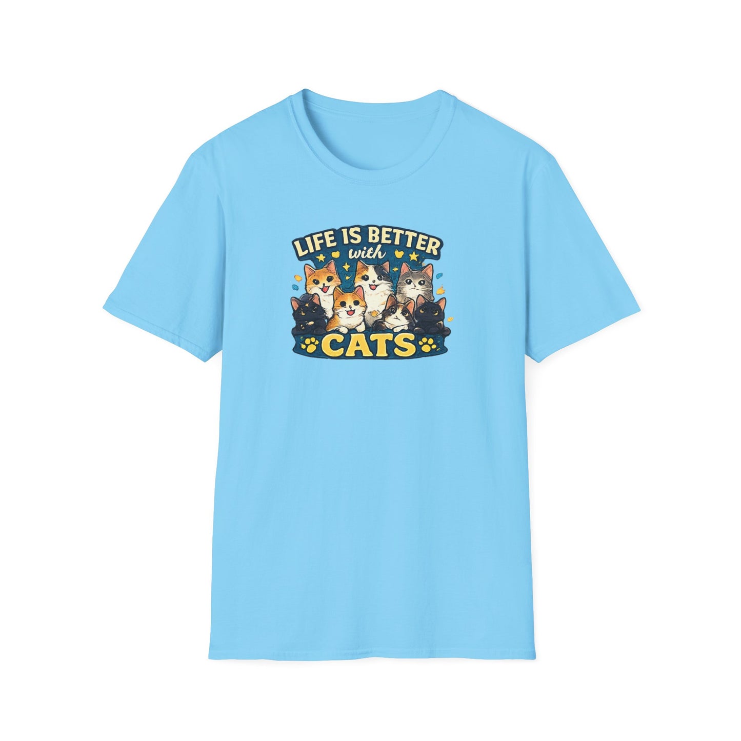 Life is Better with Cats Unisex Softstyle T-Shirt